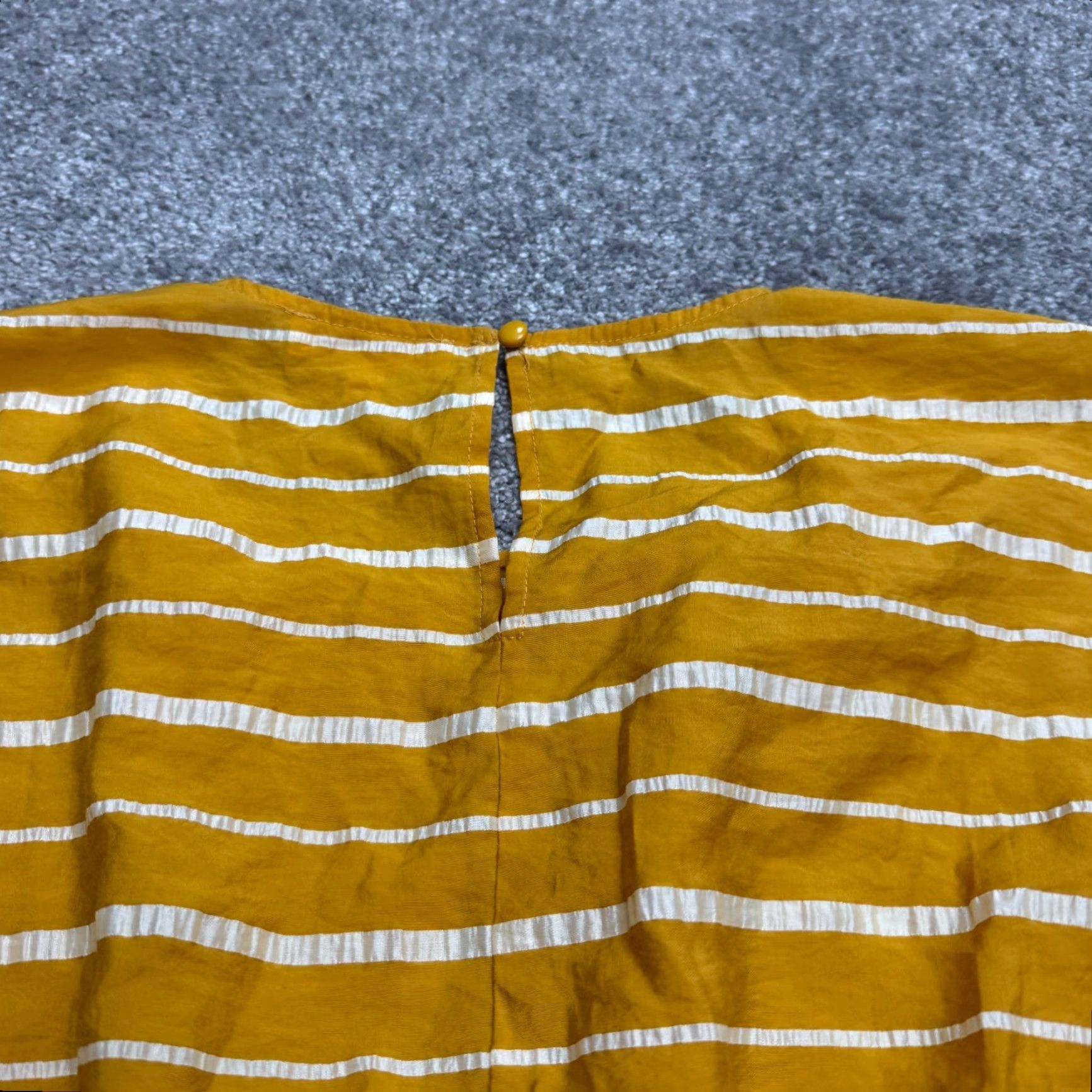 Vintage &. Layered Tie Waist Midi Dress Womens Small Yellow White Striped Short Sleeve Dress Size 28" / US 6 / IT 42 - 4 Thumbnail