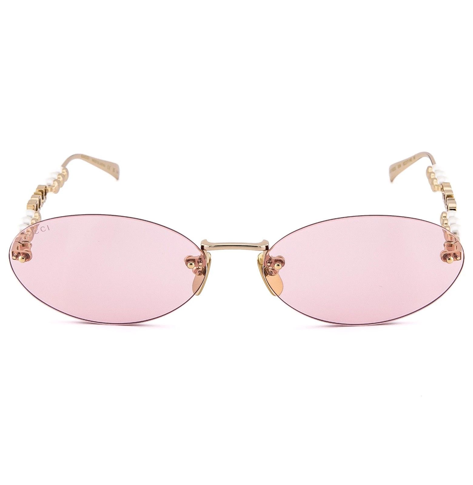Gucci GUCCI GG1922S Gold Pink 1922 GG Pearl Fashion Sunglasses 004 Size ONE SIZE - 5 Thumbnail