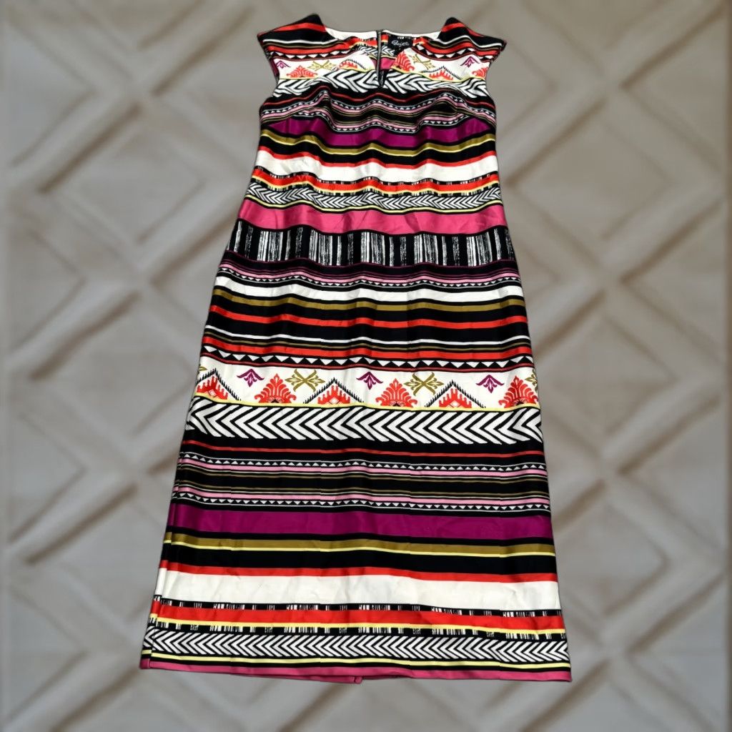 Express Express Dress Womens 8 Beige By Eci Geometric Striped Aztec Maxi Shift Cap Sleeve Multir Size S / US 4 / IT 40 - 1 Thumbnail