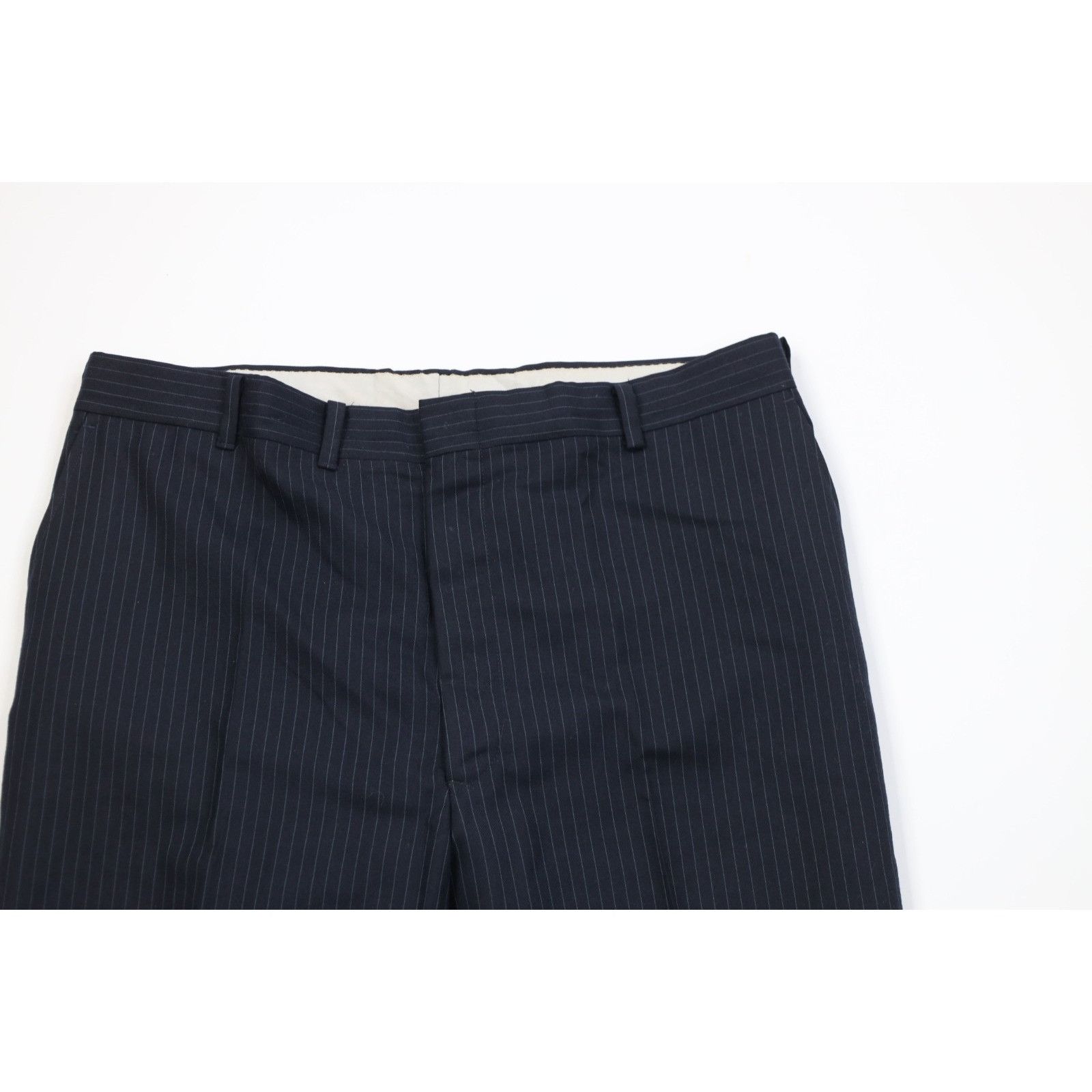 Vintage Vintage 70s Heavy Wool Pinstriped 3 Piece Suit Wedding Size 44L - 8 Thumbnail