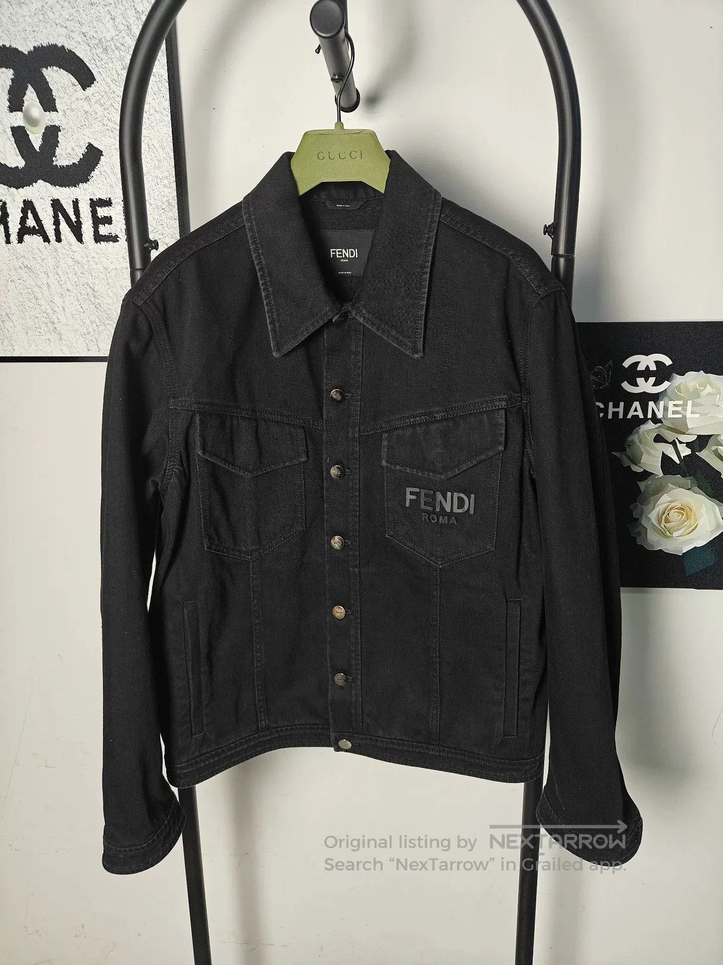 Fendi fendi logo denim jacket in black. Size US M / EU 48-50 / 2 - 1 Thumbnail