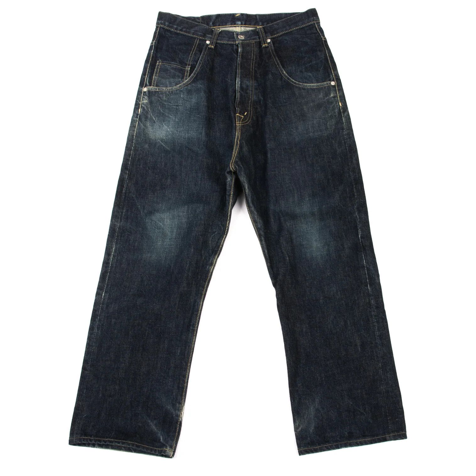 Ganryu Camouflage Pocket Straight Denim Pants in Indigo S Size US 30 / EU 46 - 1 Thumbnail
