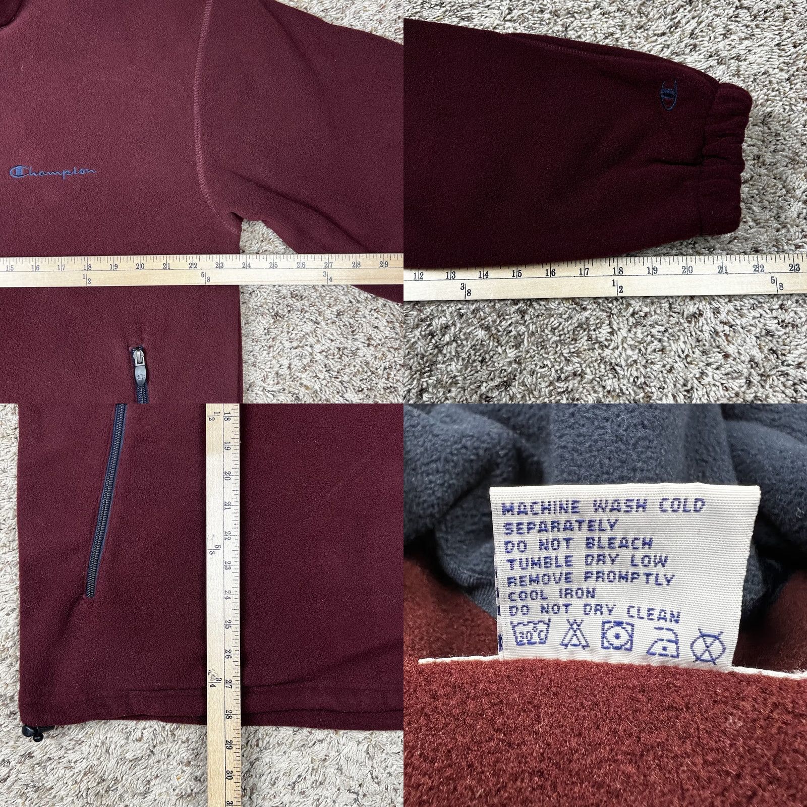 Champion Champion Pullover Shirt Mens M Burgundy Fleece Embroidered Logo 1/4 Zip Lounge Outdoor Sports Size US M / EU 48-50 / 2 - 9 Thumbnail