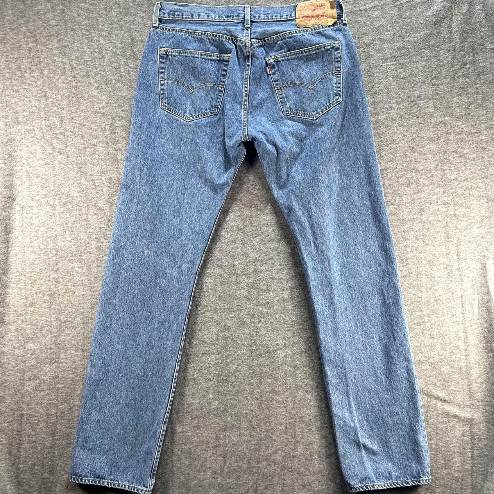 Levi's Levi's 501 Jeans Mens 36x36 Blue Denim Straight Leg Button Fly Red Tab Classic Size US 36 / EU 52 - 4 Thumbnail