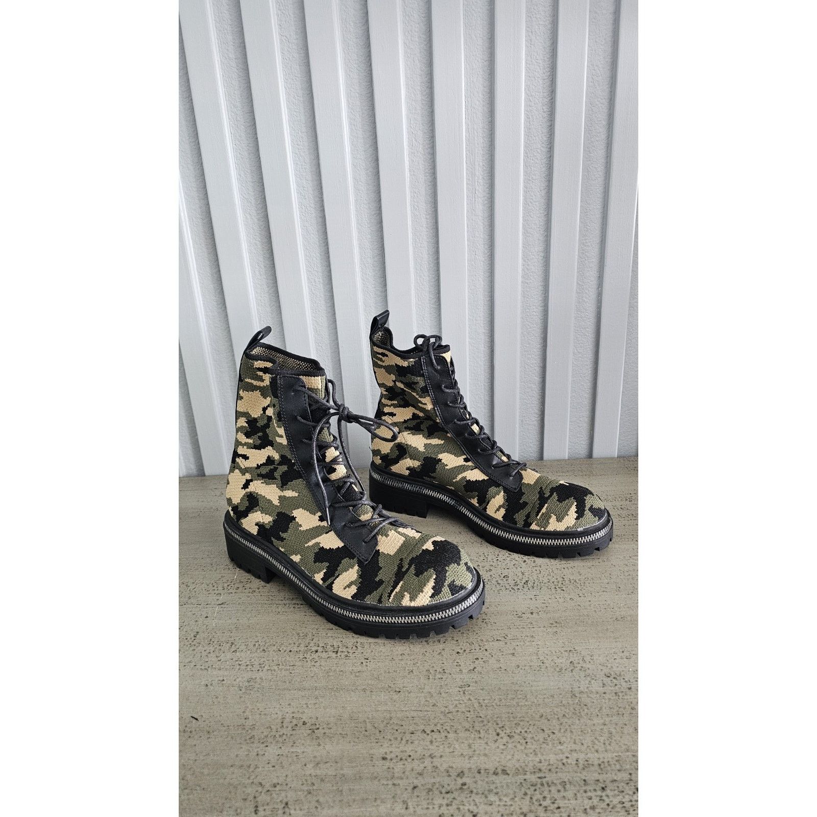 & Other Stories Camouflage Knit Combat Boots , Size 7.5 Size US 7.5 / IT 37.5 - 1 Thumbnail