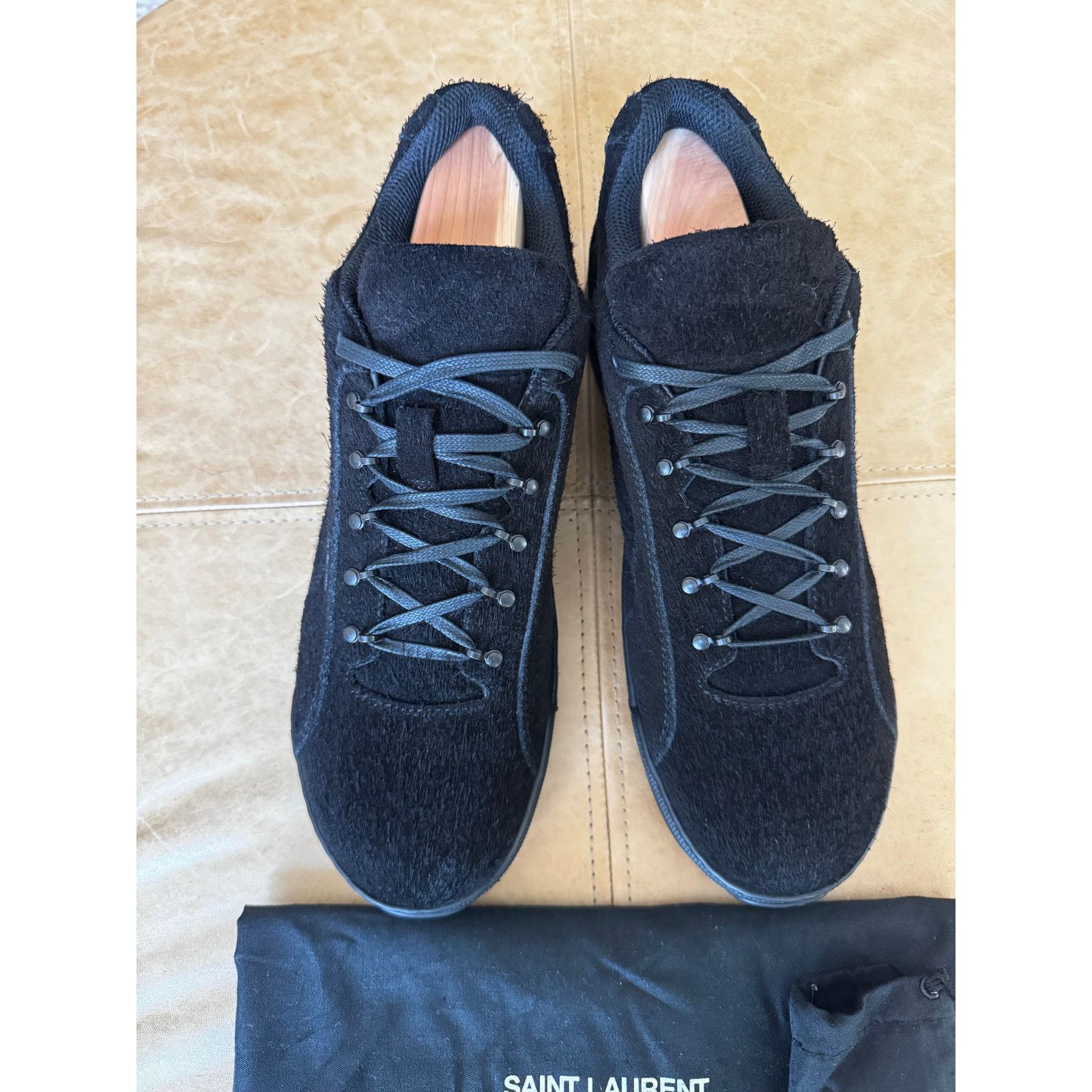 Saint Laurent Paris $795 Saint Laurent Men's Black Suede Sneaker With Logo US 12 Size US 12 / EU 45 - 3 Thumbnail