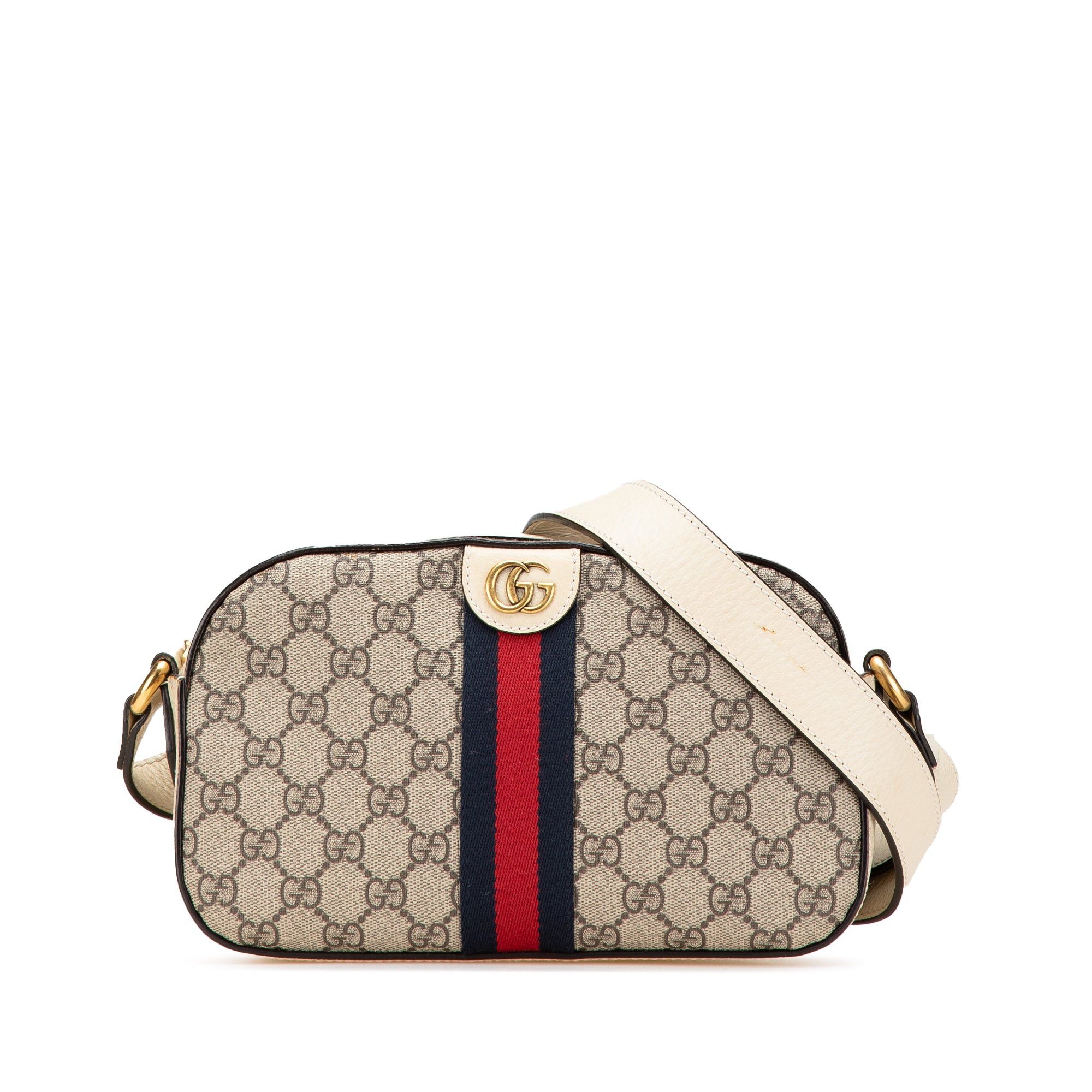 Gucci Small GG Supreme Textured Calfskin Web Ophidia Camera Bag Size ONE SIZE - 1 Thumbnail
