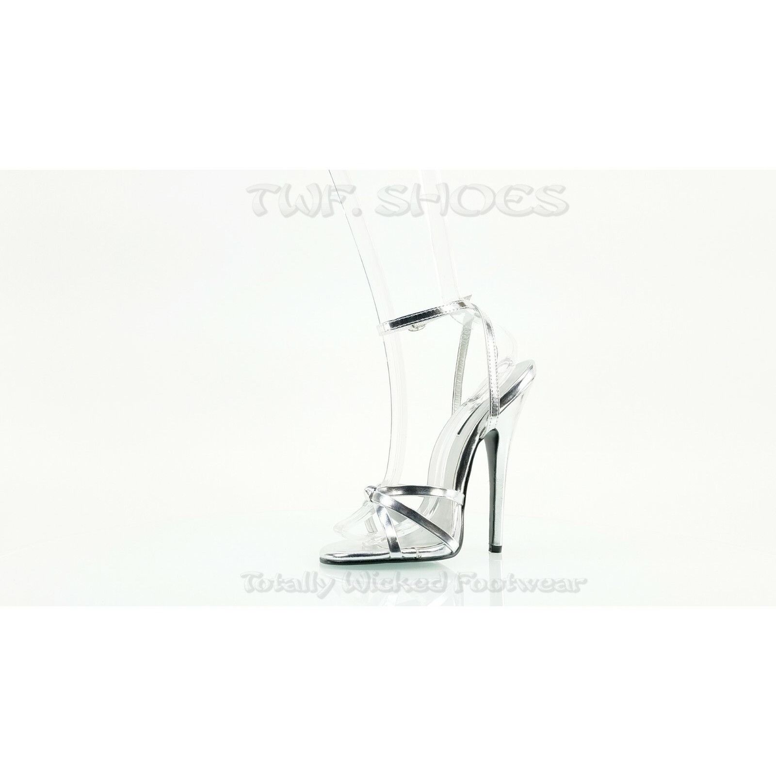 Other Domina 108 Silver High 6" Spike Heels Ankle Strap Stiletto S Size US 11 / IT 41 - 9 Thumbnail