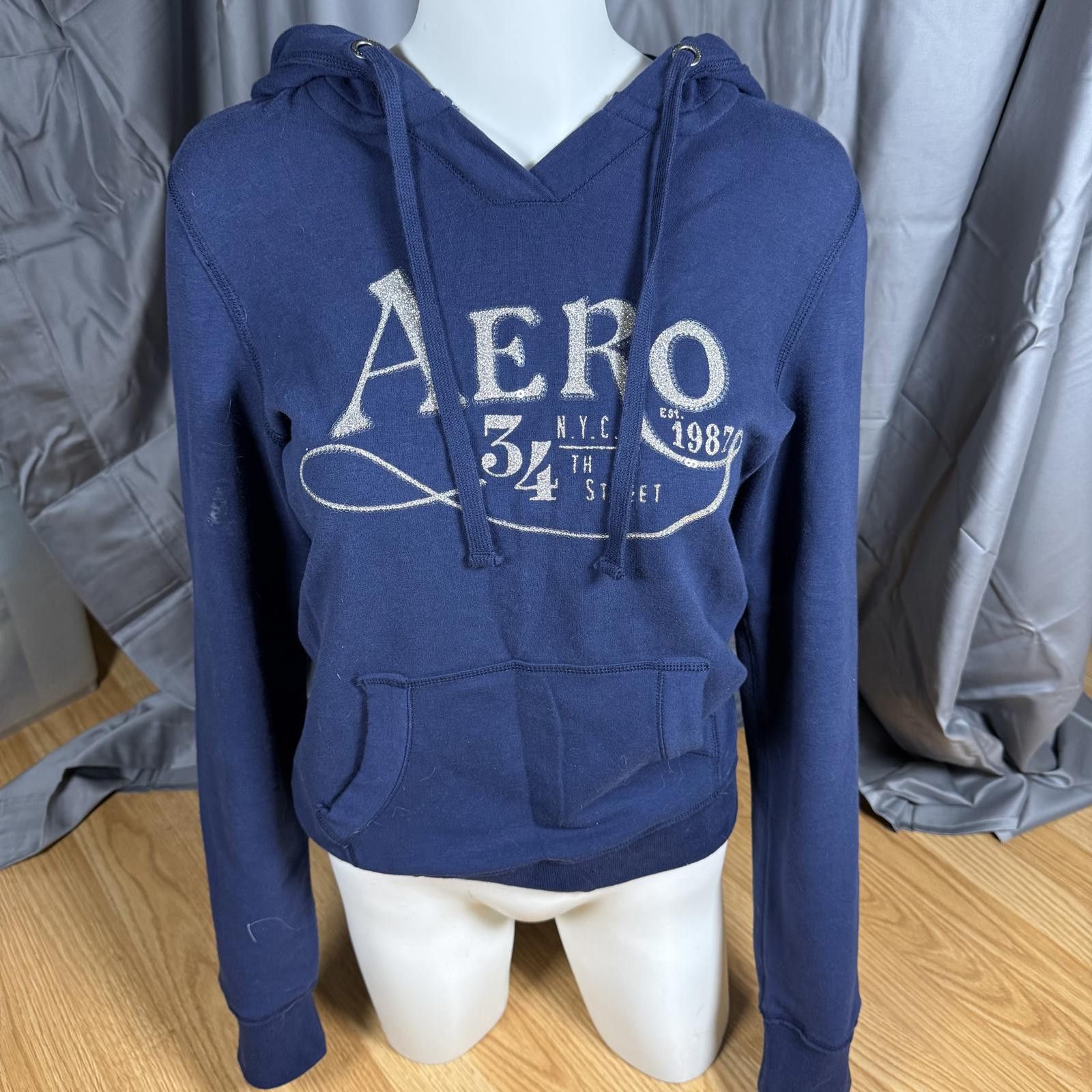 Aeropostale Aeropostale Navy Graphic Hoodie Women’s Medium Size M / US 6-8 / IT 42-44 - 1 Thumbnail