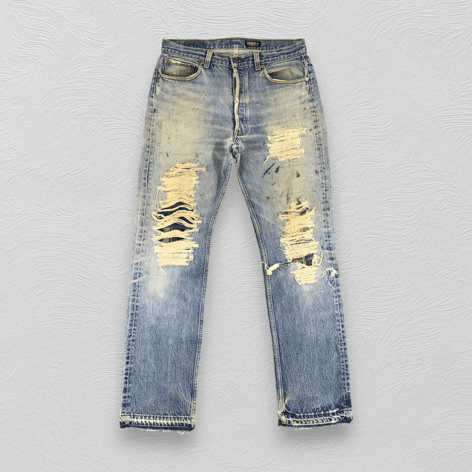 Vintage Levis 501 Jeans Rusty Wash Distressed Denim KJ376