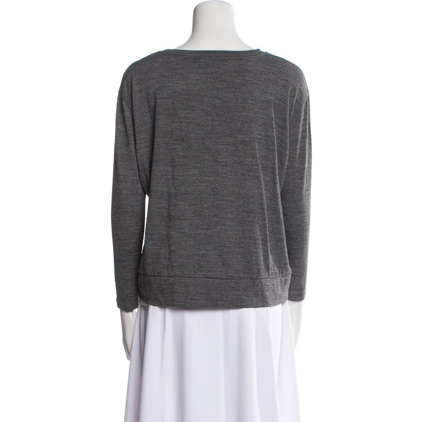 Sandro Sandro Paris Grey Wool Blend top Size S – Bateau Neck Size S / US 4 / IT 40 - 2 Thumbnail