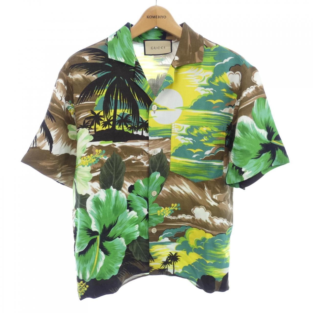 Gucci Gucci Gucci S/S Shirt Shirt Cotton Tops 694123ZAJSV DUTY FREE for USA Size ONE SIZE - 1 Thumbnail