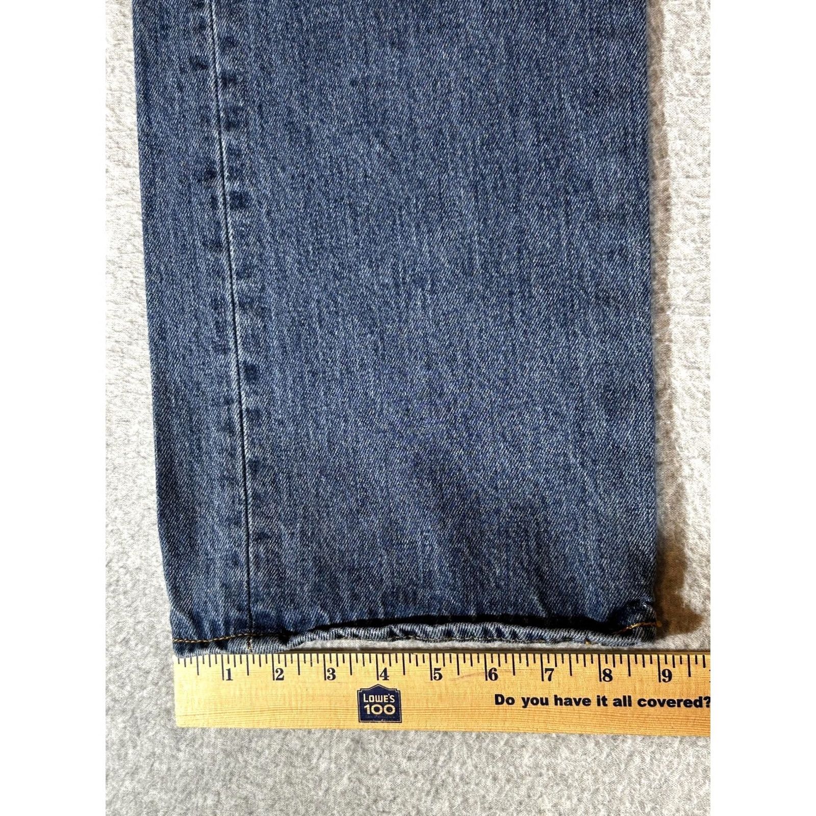 Levi's Levi's 501 Jeans Men 38x32 Straight Button Fly Medium Blue Denim Cotton Regular Fit Straight Leg Mens Pants Size US 38 / EU 54 - 5 Thumbnail