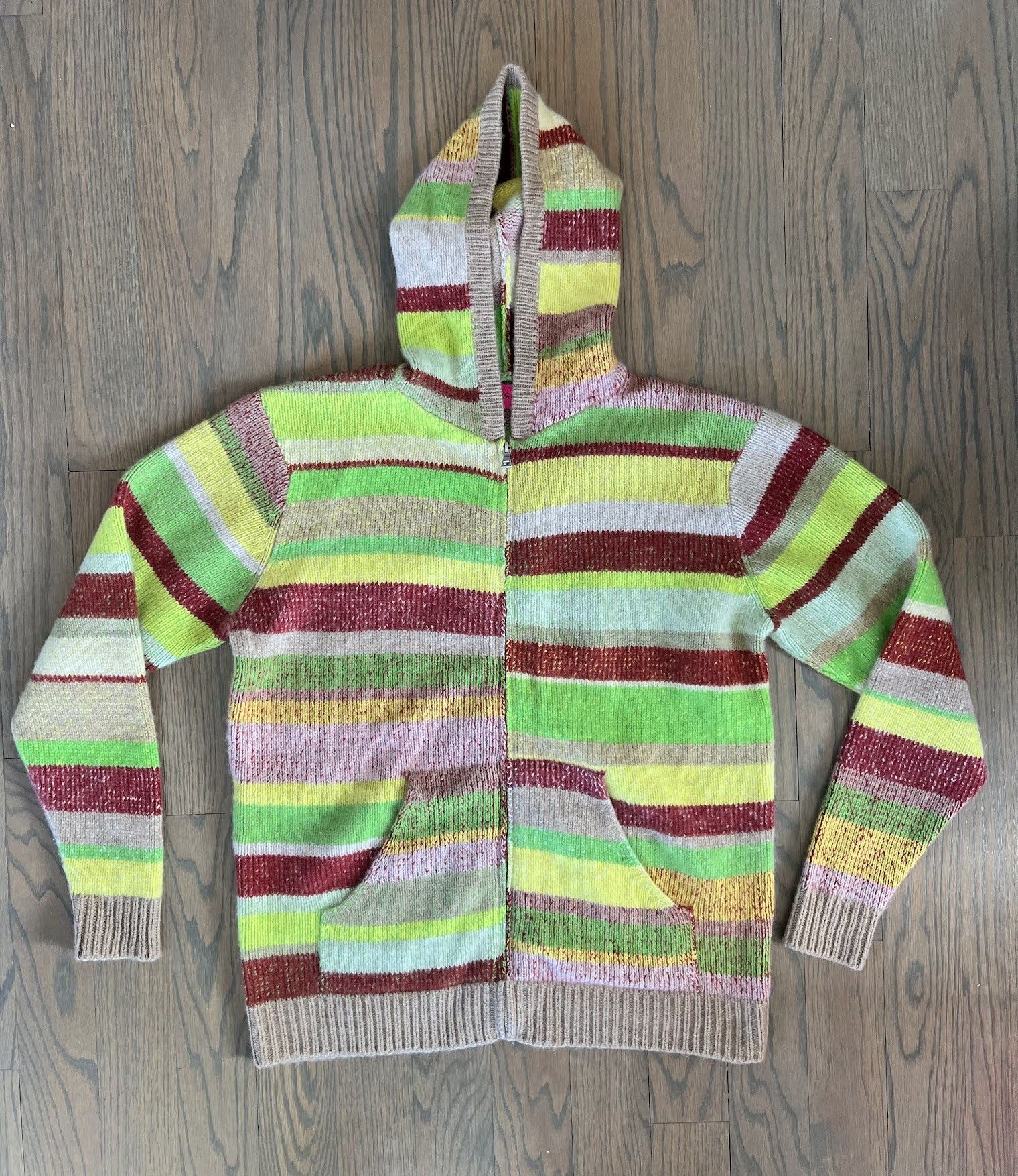The Elder Statesman The Elder Statesman Striped Cashmere Zipup Hoodie Size US L / EU 52-54 / 3 - 2 Thumbnail