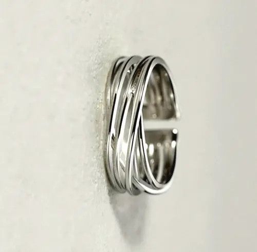 Ring Of Fire Punkrock Shiny Tiny Bird Nest Silver Ring Size ONE SIZE - 2 Thumbnail