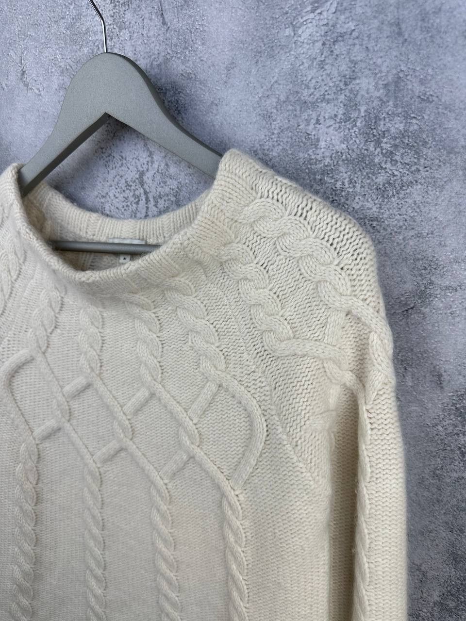 Reiss RRP $275 Reiss Tilly Aran Cable Knit Sweater Wool White Mock Size M / US 6-8 / IT 42-44 - 5 Thumbnail
