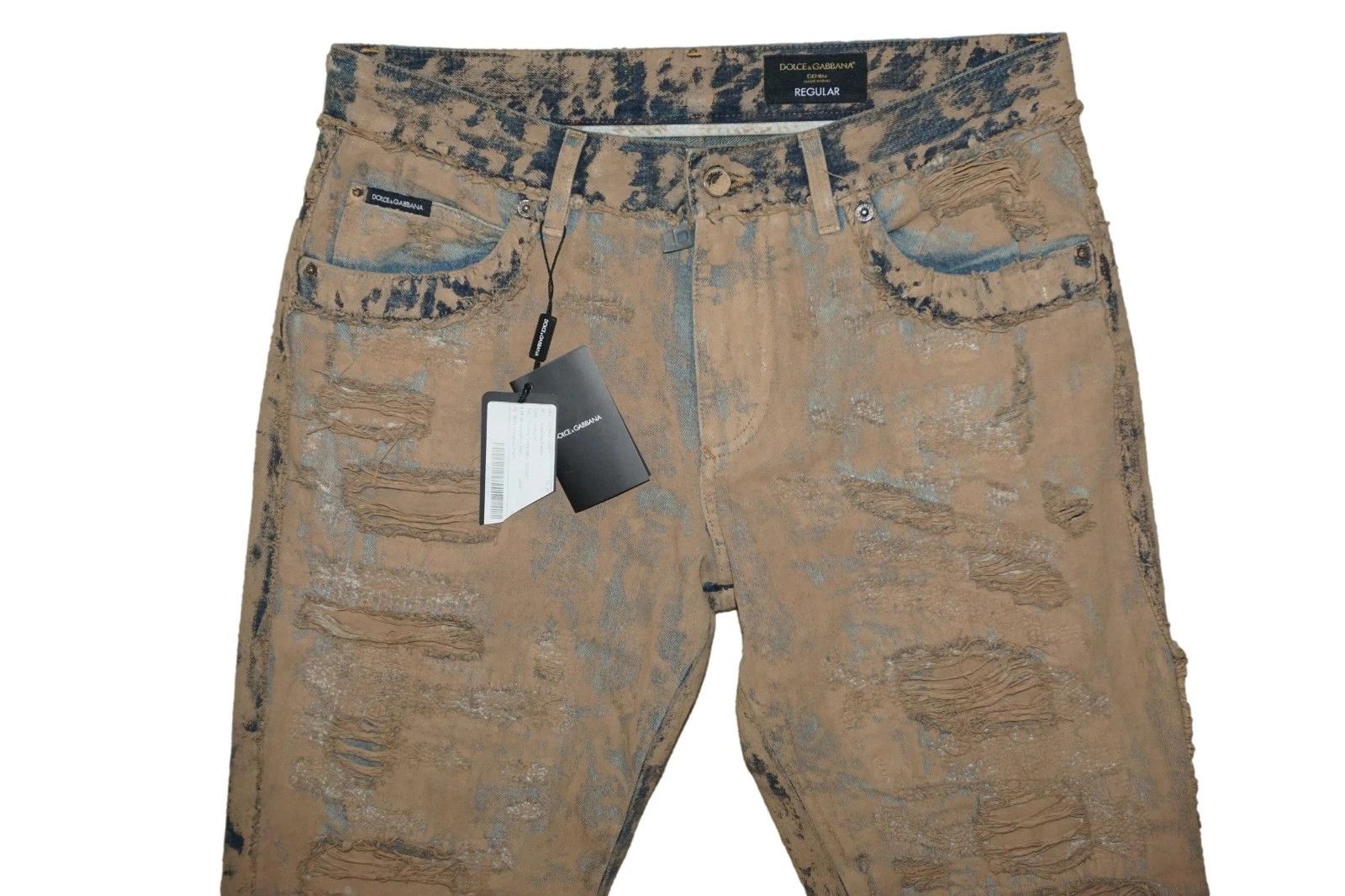 Dolce & Gabbana DOLCE & GABBANA CAMEL DISTRESSED JEANS GYJHCD SIZE 48 Size US 32 / EU 48 - 1 Thumbnail