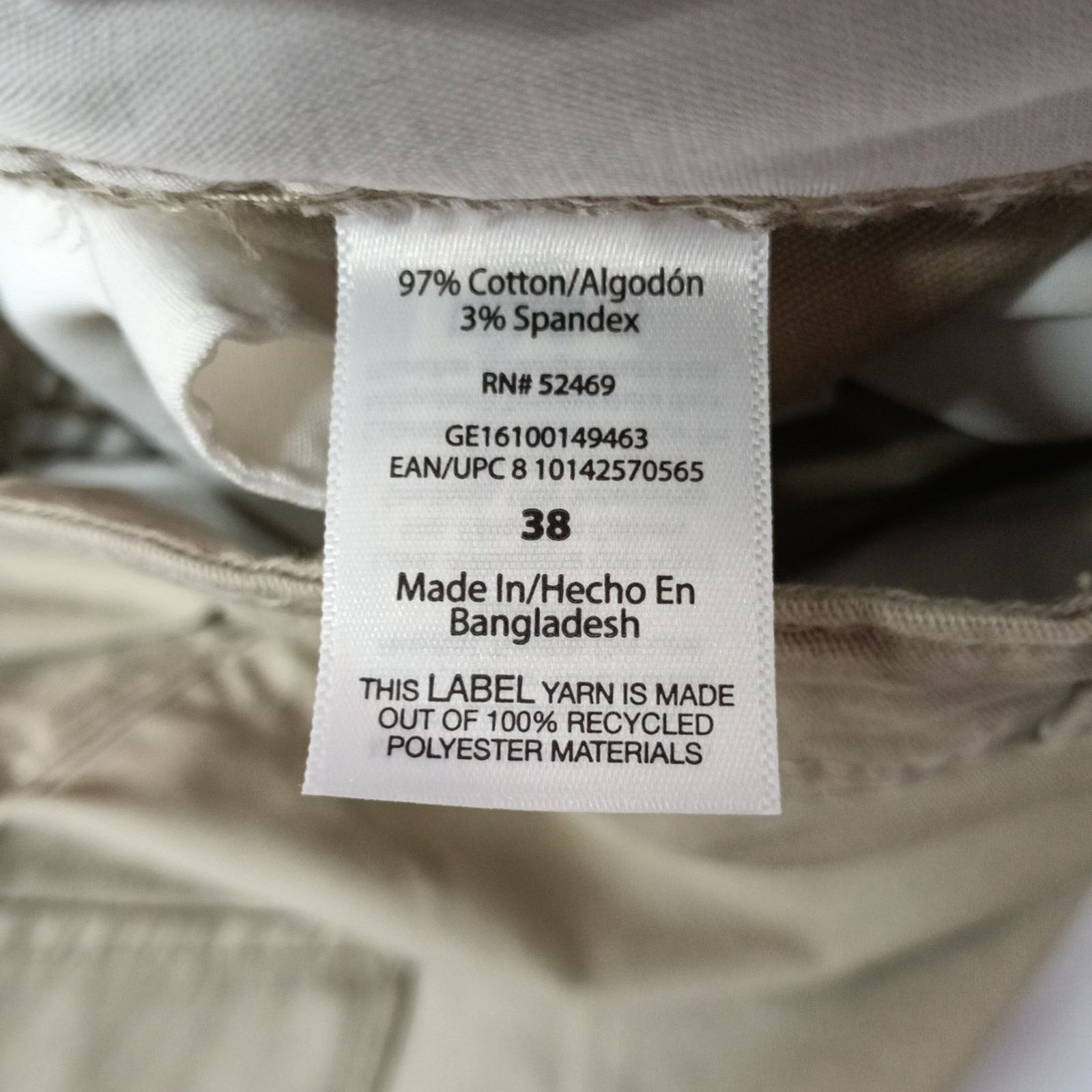 George George Cargo Shorts Mens Size 38 Beige Flat Front 10" Inseam Size US 38 / EU 54 - 3 Thumbnail