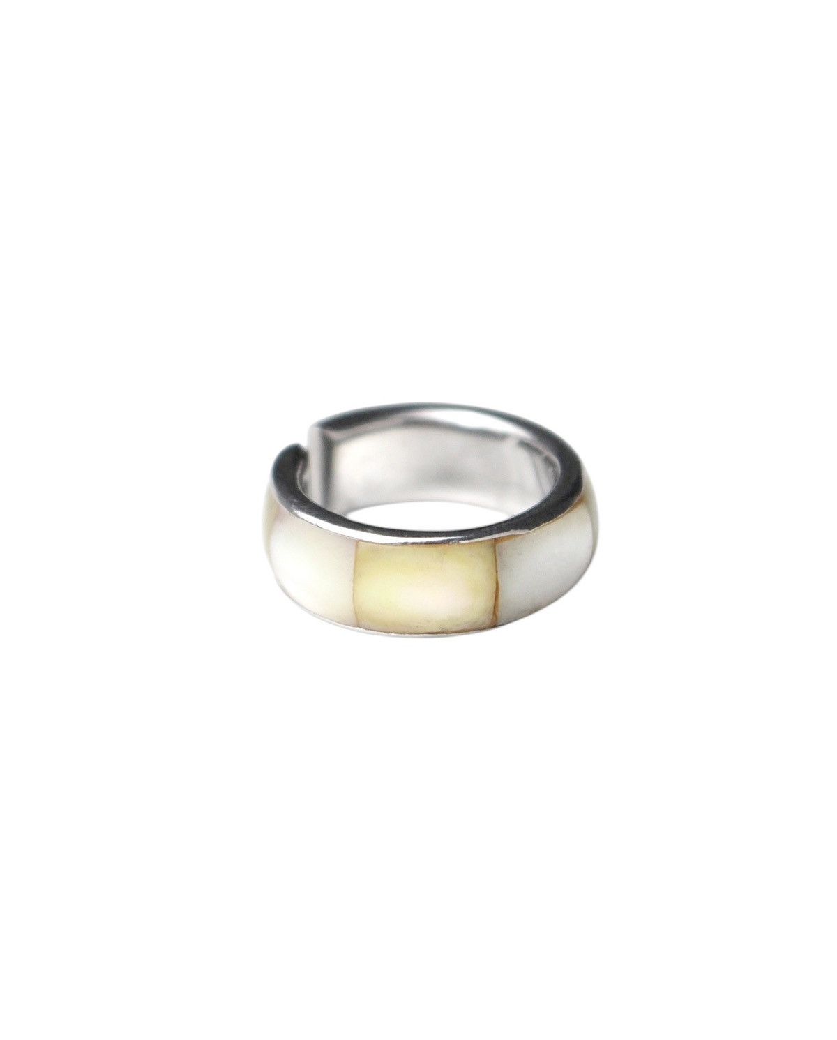 Vintage 2000S JAPANESE MADE MOTHER OF PEARL INLAY OPEN RING Size ONE SIZE - 2 Thumbnail