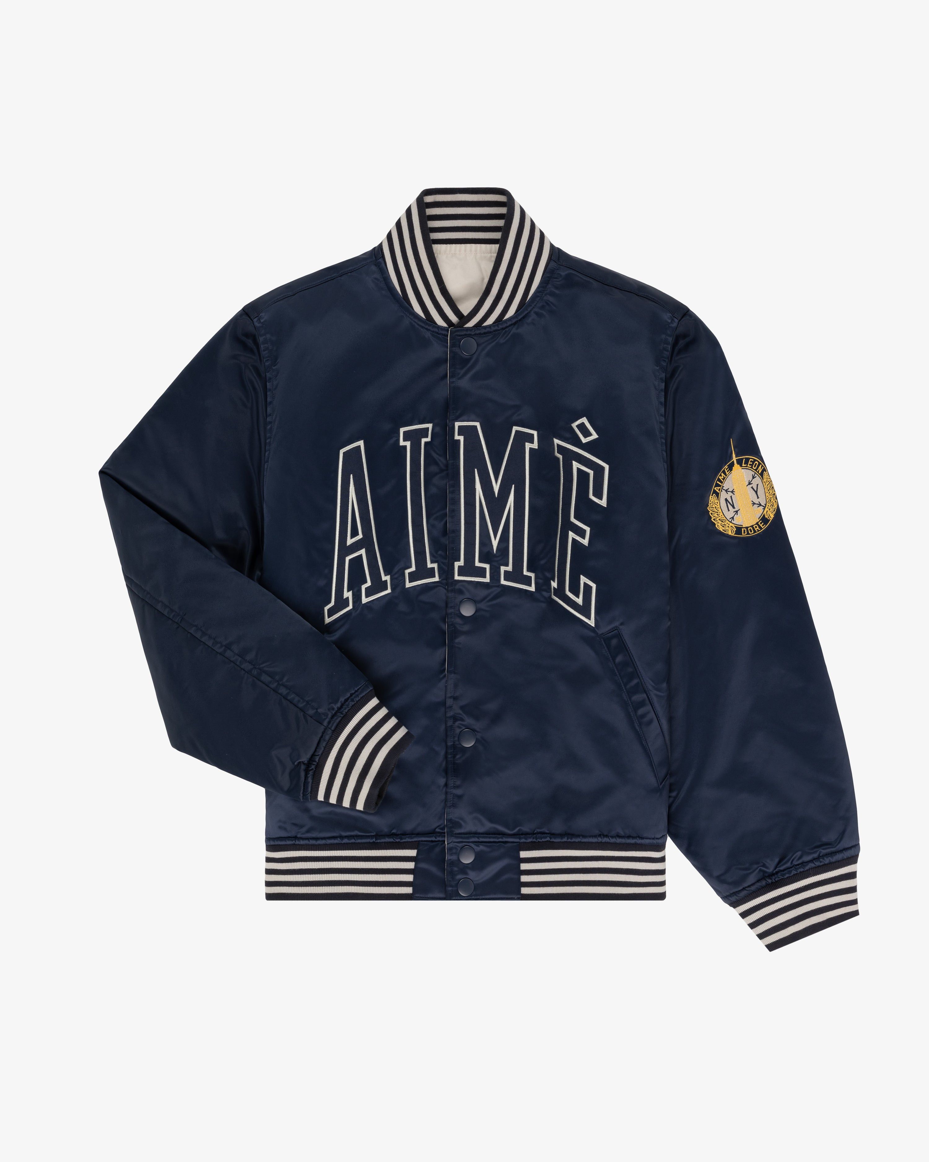 image of Aime Leon Dore Reversible Varsity Jacket in Navy Blazer, Men's (Size Large)