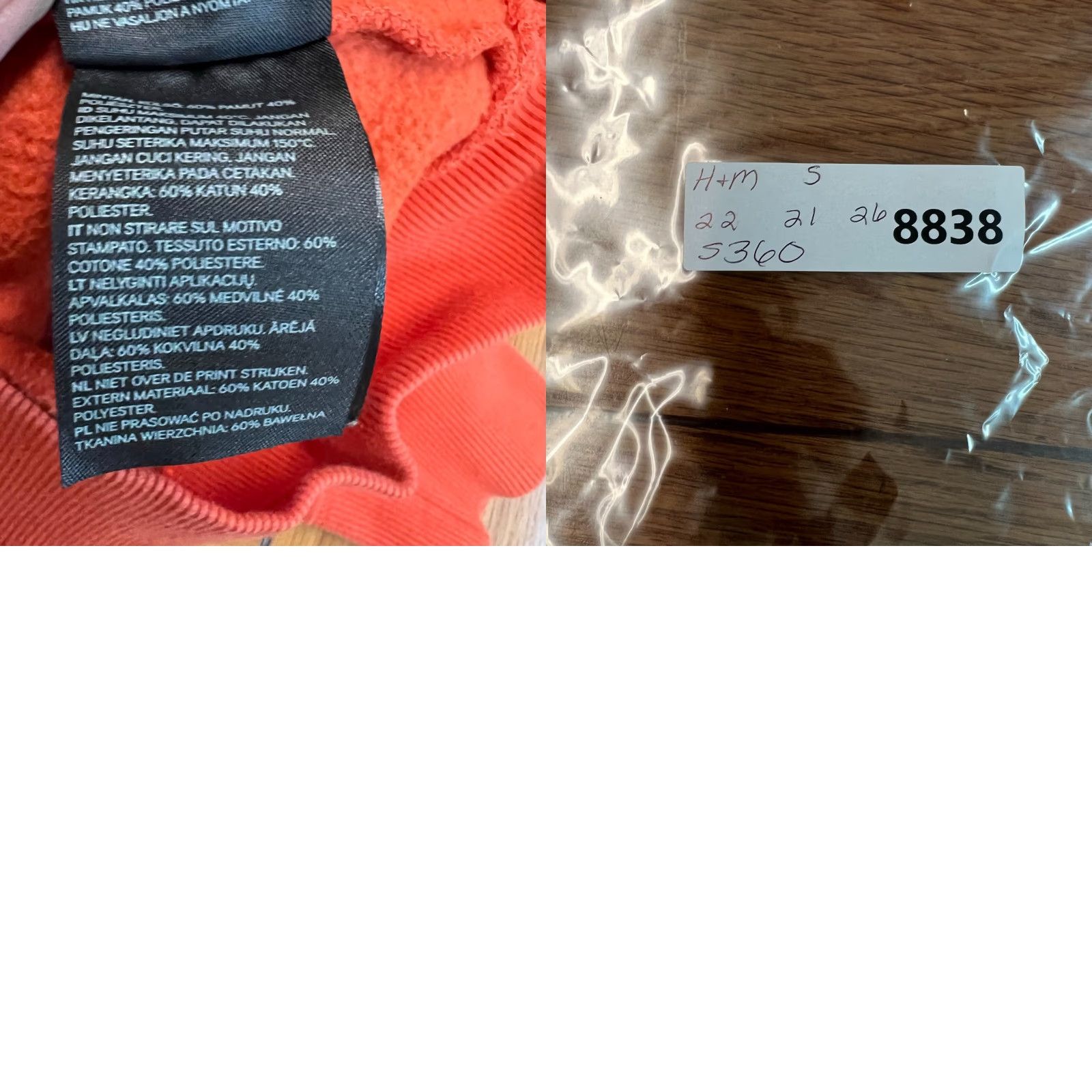 H&M H & M Earth #1 Sweatshirt Mens Size S Orange Size US S / EU 44-46 / 1 - 8 Thumbnail