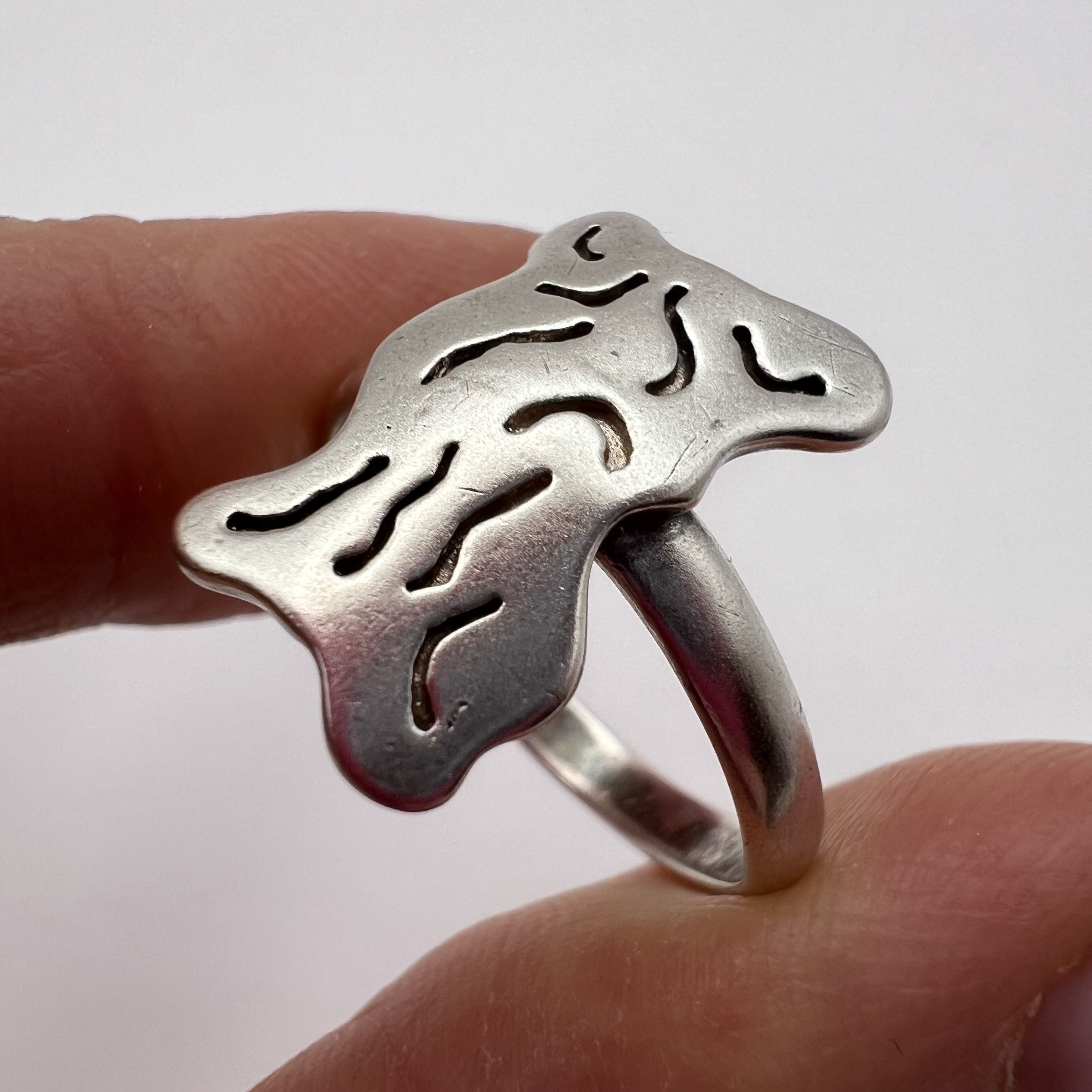 Vintage Vintage Used USSR Ring Sterling Silver 925 Jewelry Size 9 US Size ONE SIZE - 3 Thumbnail