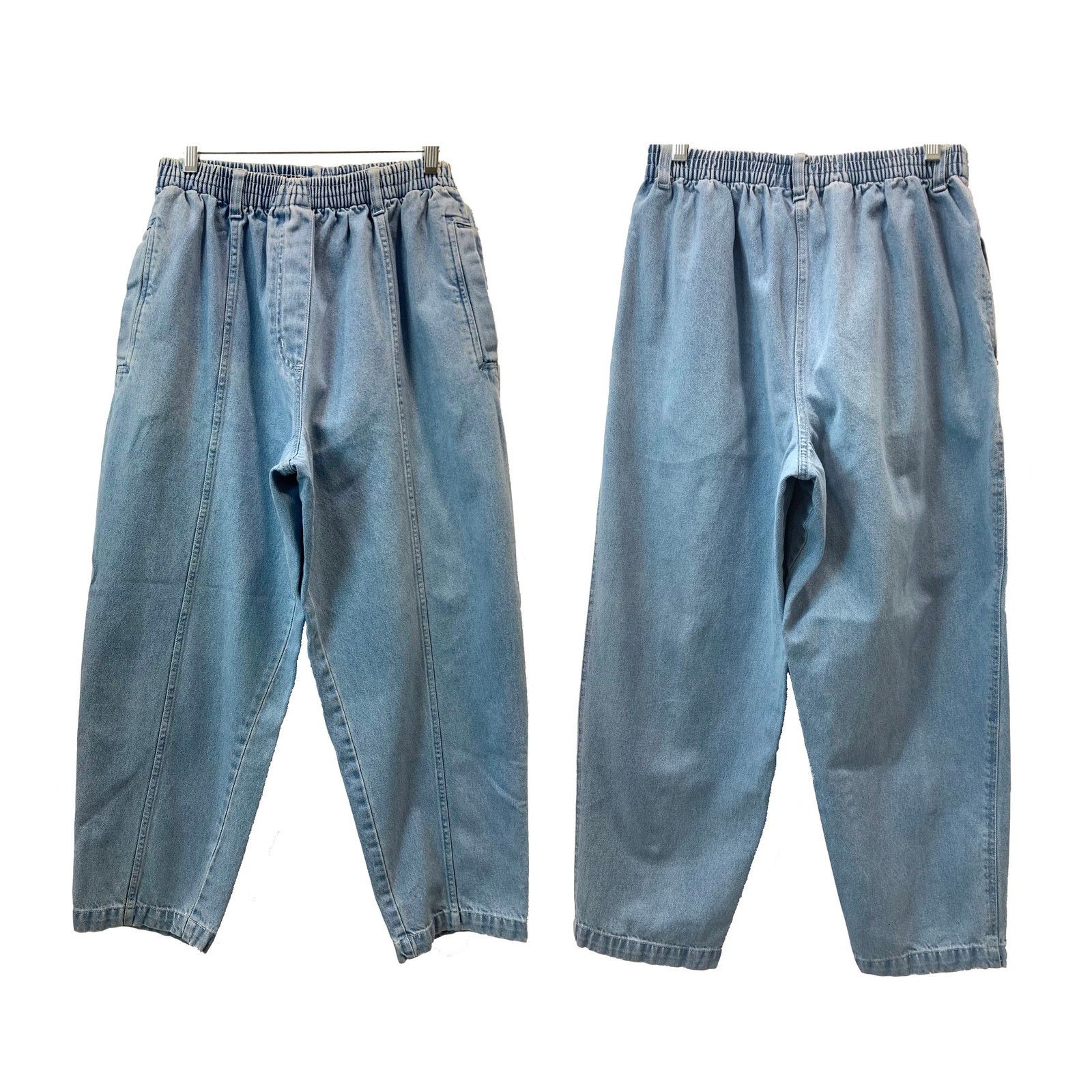 Vintage 80s Pull On High Waisted Mom Jeans | Tapered Front Seam S- L Size 30" / US 8 / IT 44 - 2 Thumbnail