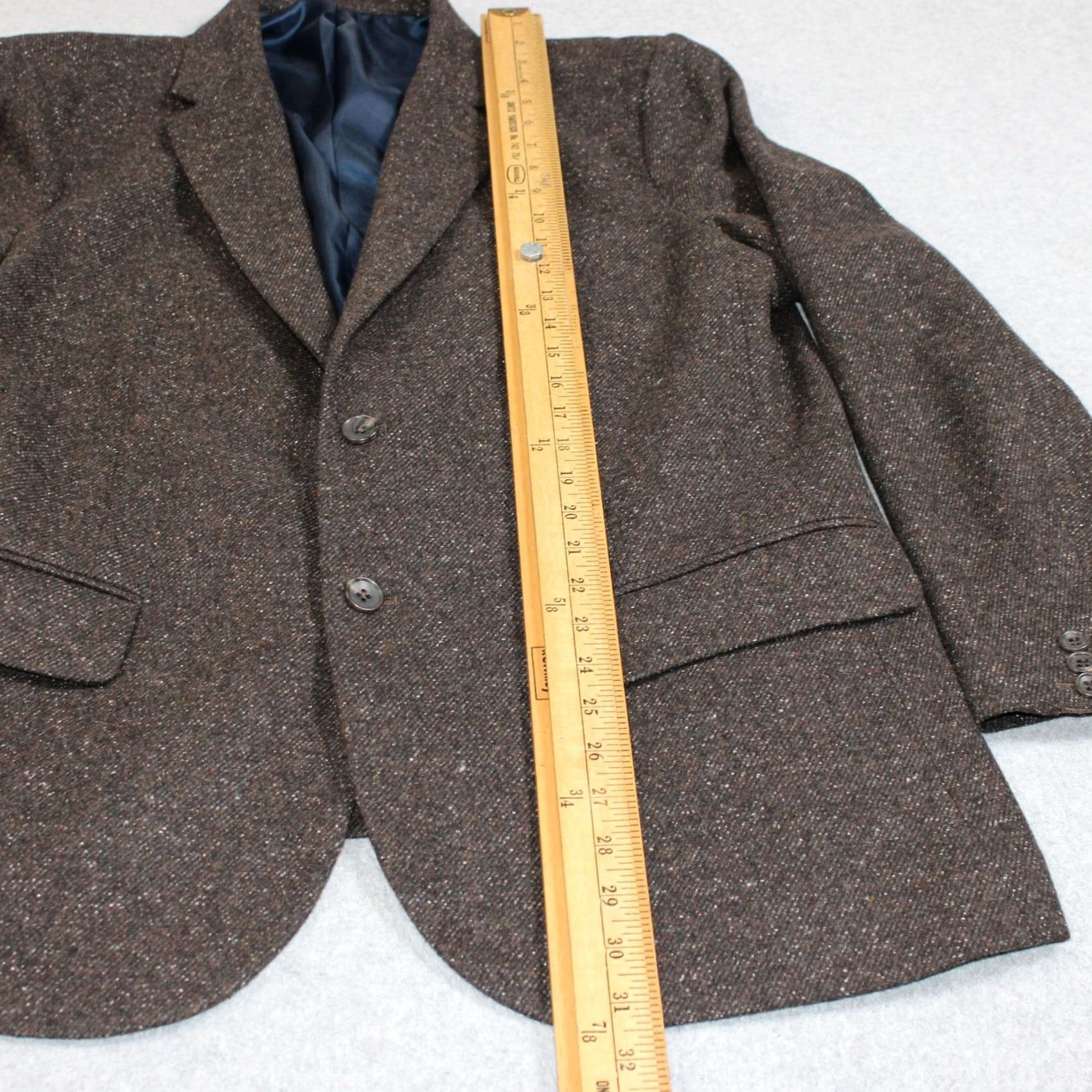 Gap VINTAGE Gap x David Hart Suit Men XL 36x32 Brown Herringbone Wool Tweed 2 Piece Heritage Size 46R - 6 Thumbnail