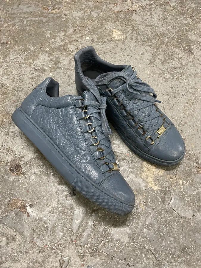 Balenciaga Arena Baby Blue Low Leather Shoes