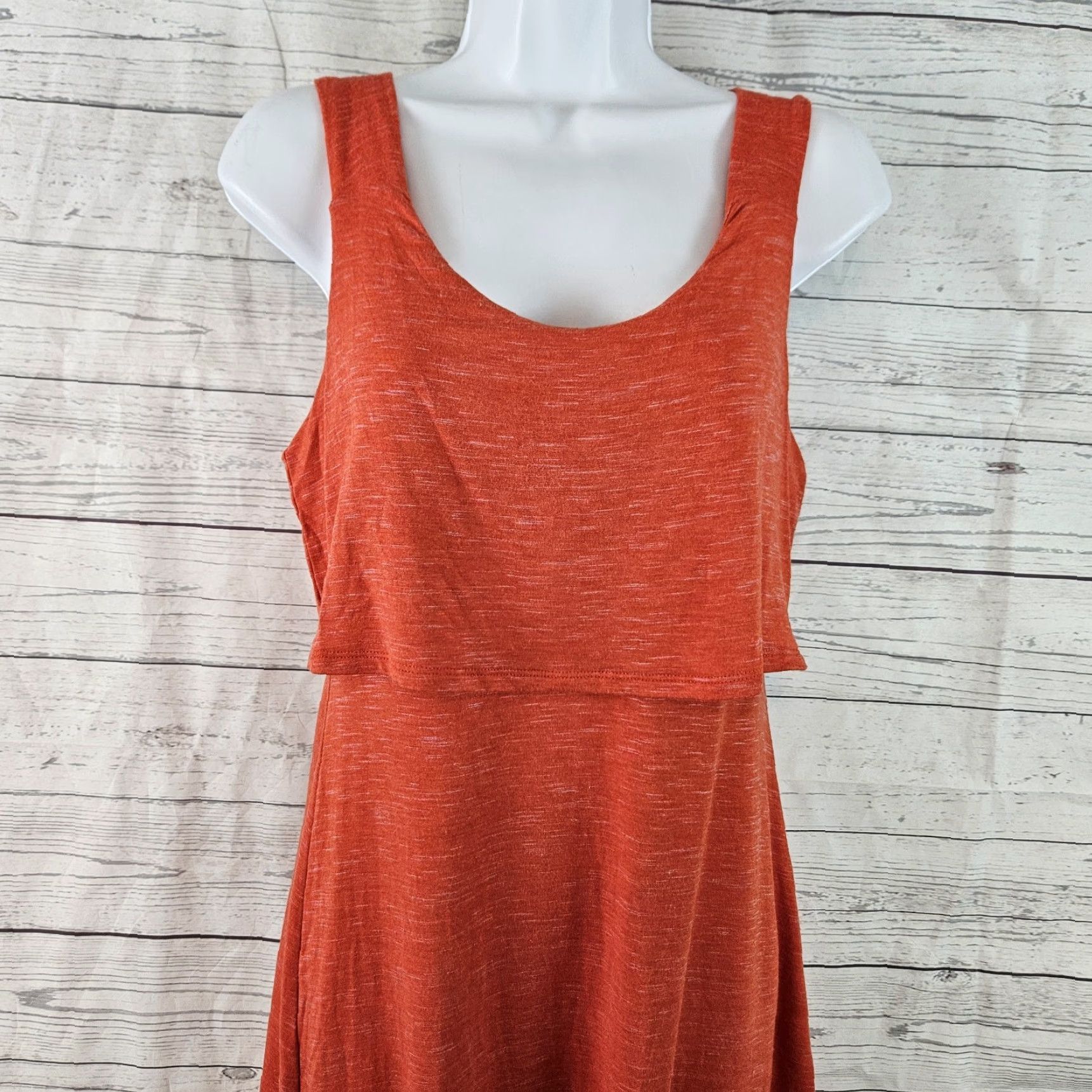 Vintage Cabi 5972 Womens Weekend Tank Dress Sz XS Orange Scoop Neck Rayon Blend Size XS / US 0-2 / IT 36-38 - 2 Thumbnail