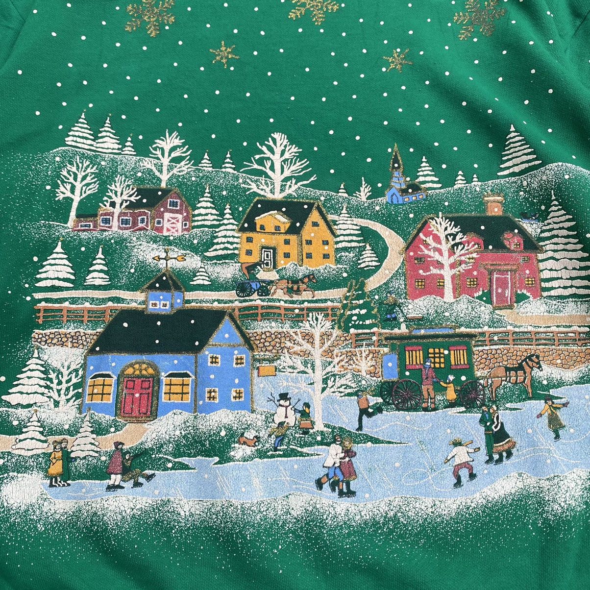 Vintage 90s Winter Time Sweater SC003 Size US XXL / EU 58 / 5 - 3 Thumbnail