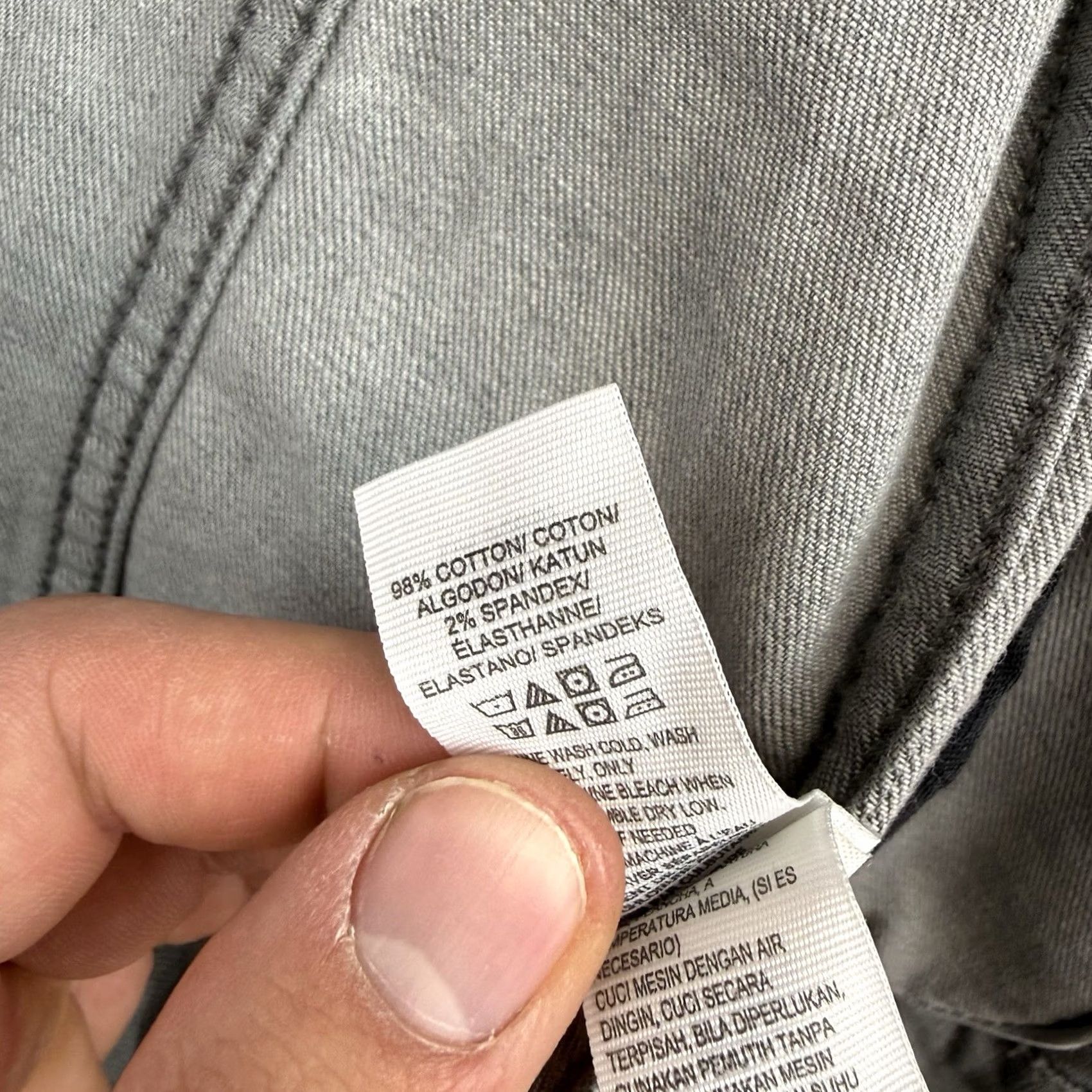 Lucky Brand Lucky Brand Gray Denim Moto Jacket Women XS Asymmetrical Zip Biker Jacket Size XS / US 0-2 / IT 36-38 - 7 Thumbnail