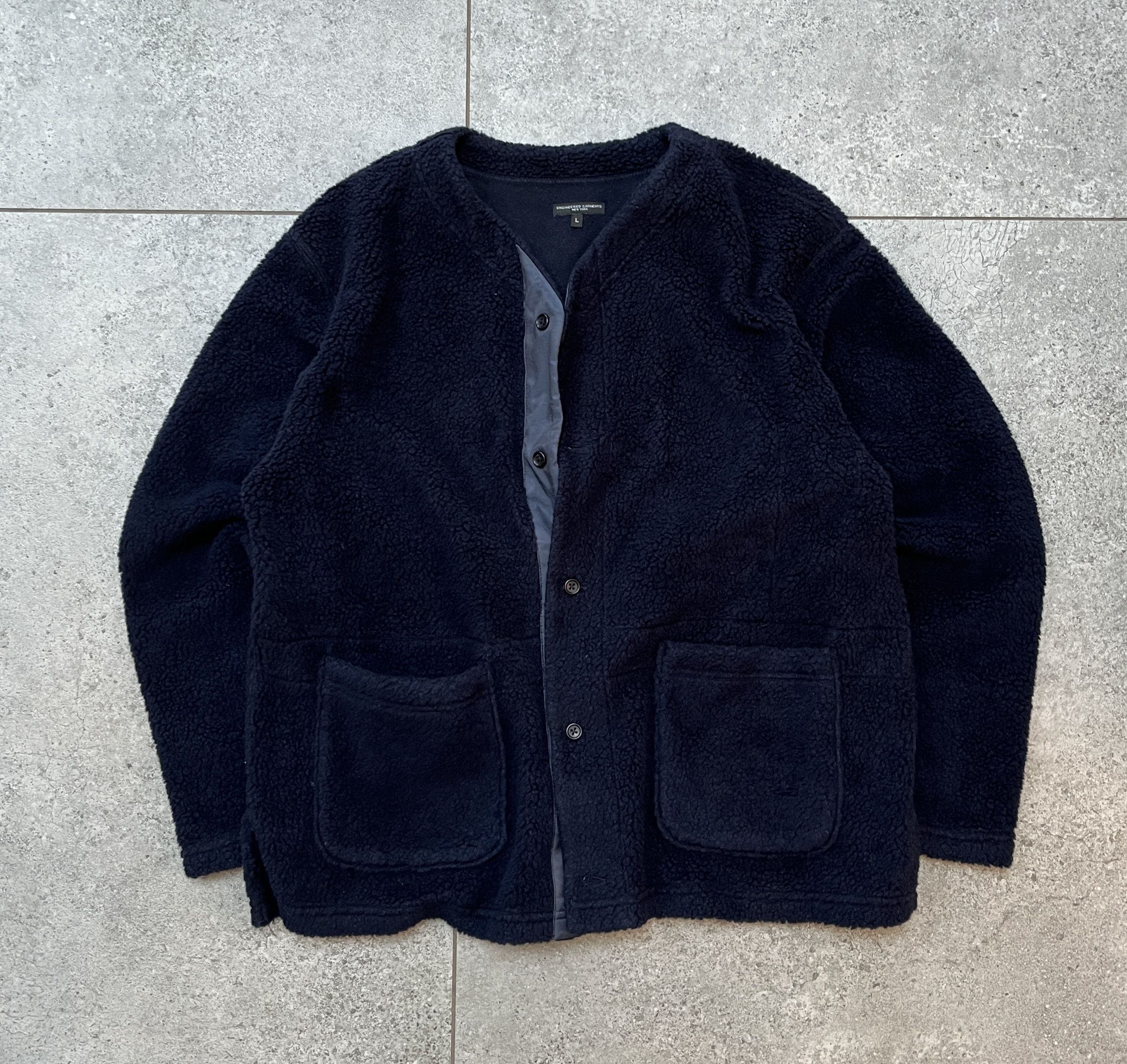 image of Engineered Garments - Shaggy Cardigan (L) in Navy, Men's (Size Large)