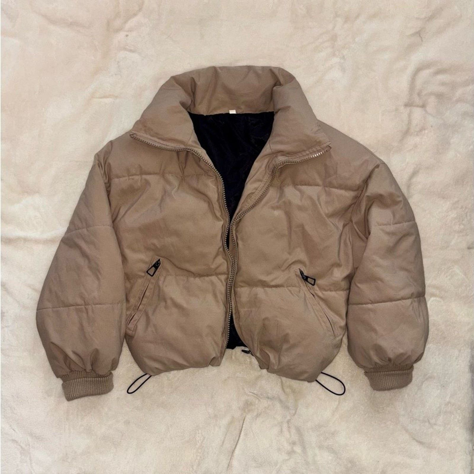 & Other Stories Tan Puffer Coat Small Cozy Winter Jacket Size S / US 4 / IT 40 - 2 Thumbnail