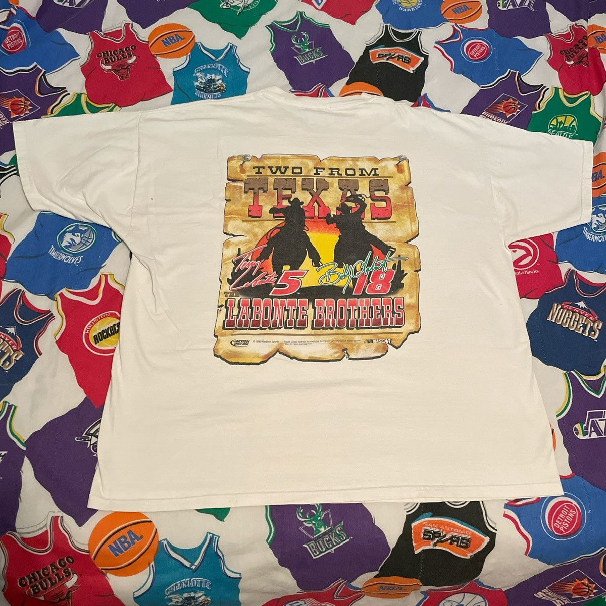 Chase Authentics × NASCAR × Vintage Vintage 1999 NASCAR Bobby & Tony LaBonte Brothers Tee Size US XL / EU 56 / 4 - 2 Thumbnail