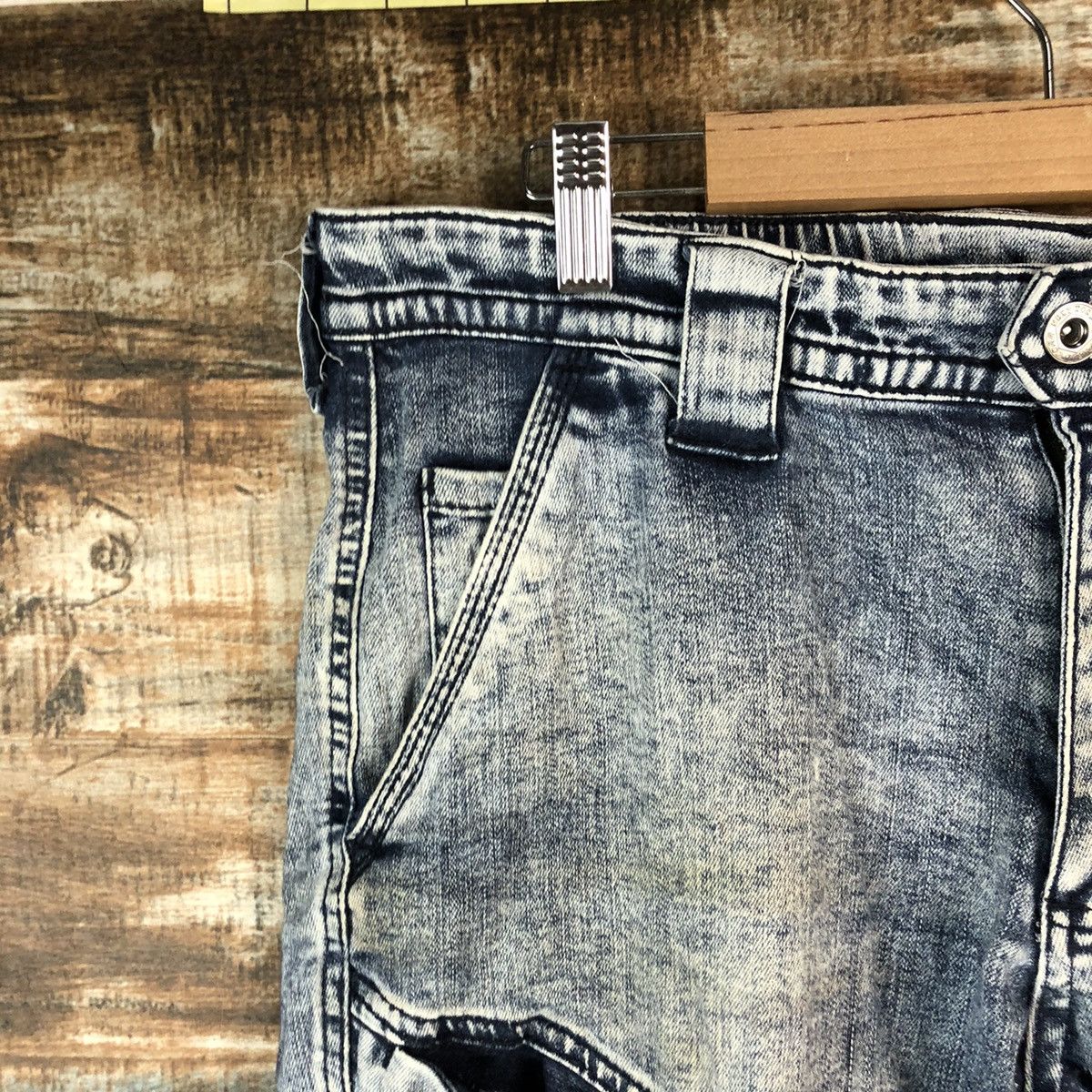 Japanese Brand Field Core Blue Denim utility tactical jogger Pants #A2173 Size US 32 / EU 48 - 7 Thumbnail