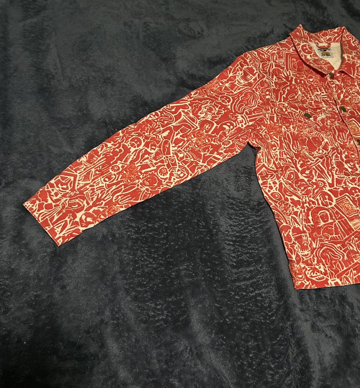 Kodone Kodone Red Horrorcore Denim Jacket XL Size US XL / EU 56 / 4 - 5 Thumbnail