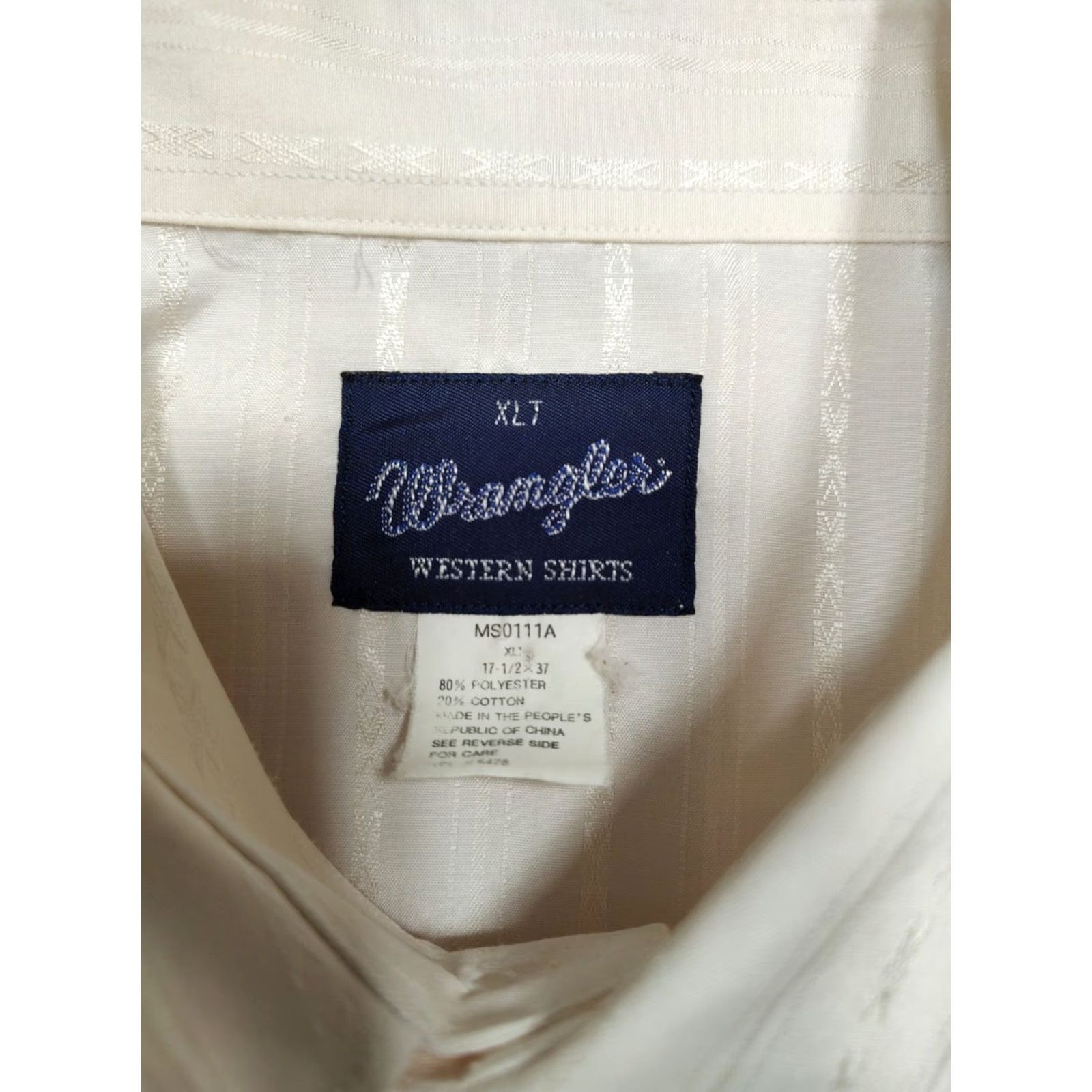 Wrangler VINTAGE Wrangler Shirt Men XLT Beige Long Sleeve Western Pearl Snap Striped Cowboy Retro Western Shirt Size US XL / EU 56 / 4 - 4 Thumbnail