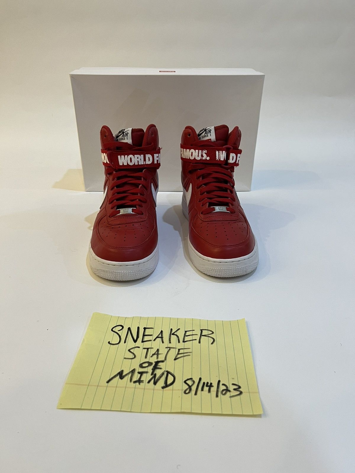 Nike × Supreme RARE SUPREME AIR FORCE HIGH TOP FALL WINTER 2014 RED SIZE 10 Size US 10 / EU 43 - 2 Thumbnail