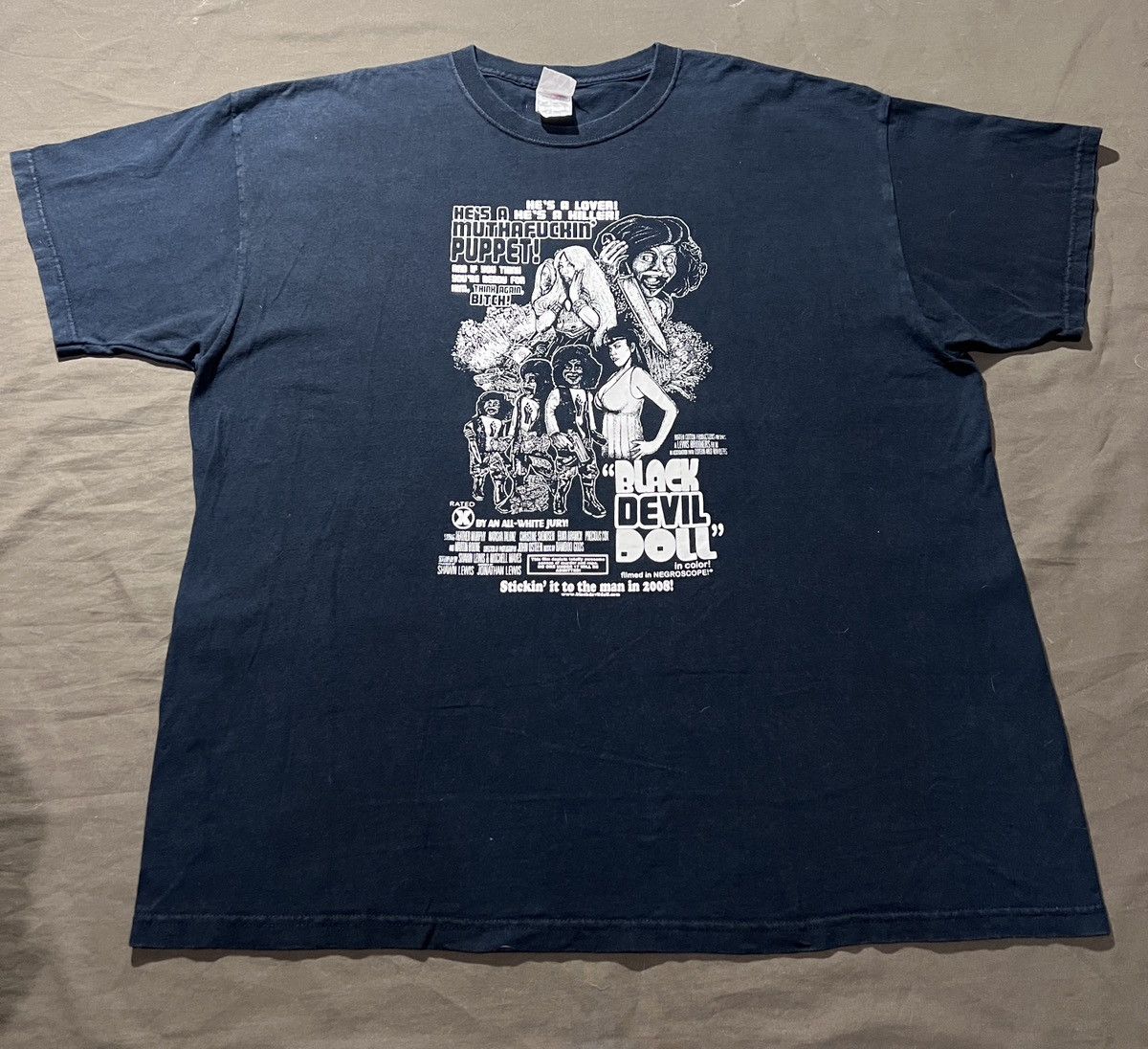 Vintage Vintage Y2K Black Devil Doll Comedy Horror Movie Tee 2XL Size US XXL / EU 58 / 5 - 2 Thumbnail