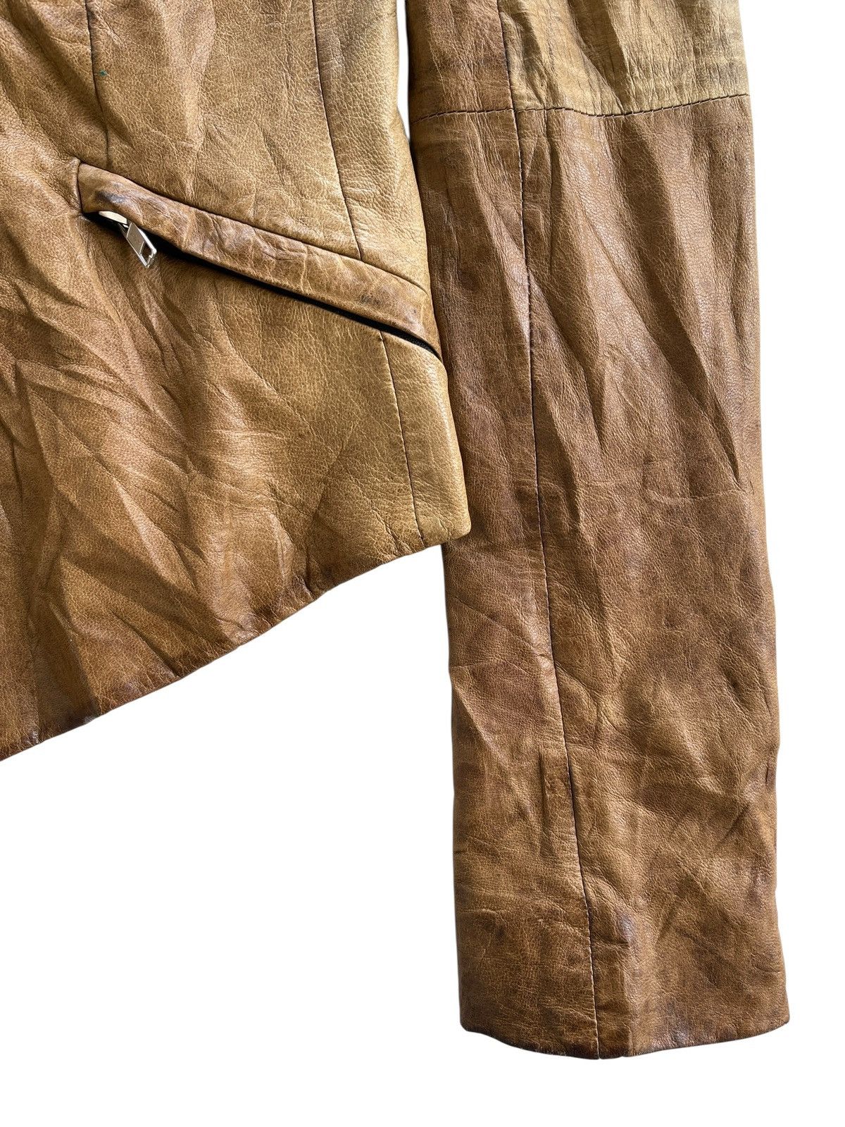 Ekam Ekam Asymmetrical Goatskin Zip Up Jacket Size US S / EU 44-46 / 1 - 7 Thumbnail
