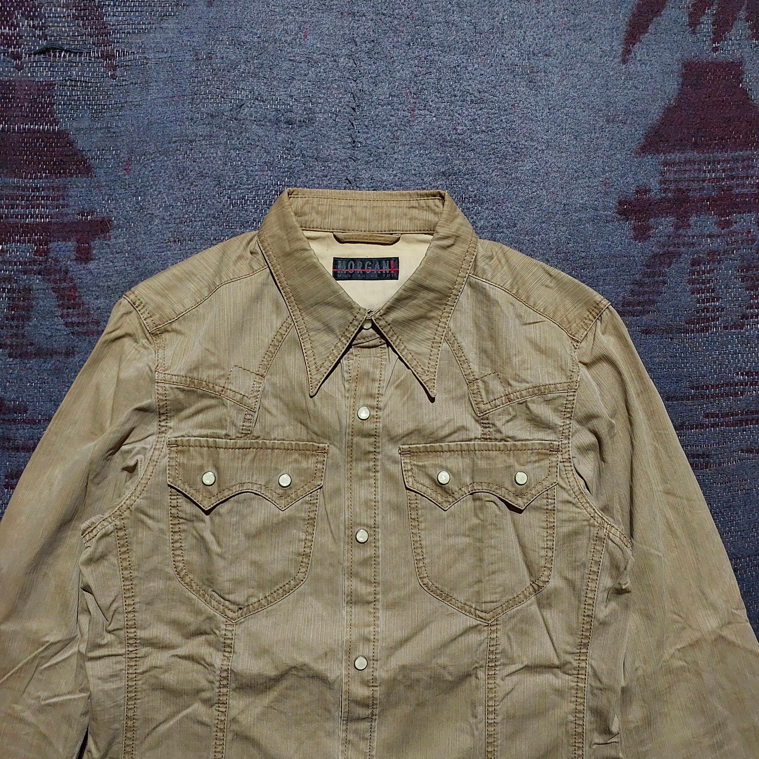 Morgan Homme Morgan Homme pearl button Western denim shirt Size US L / EU 52-54 / 3 - 2 Thumbnail