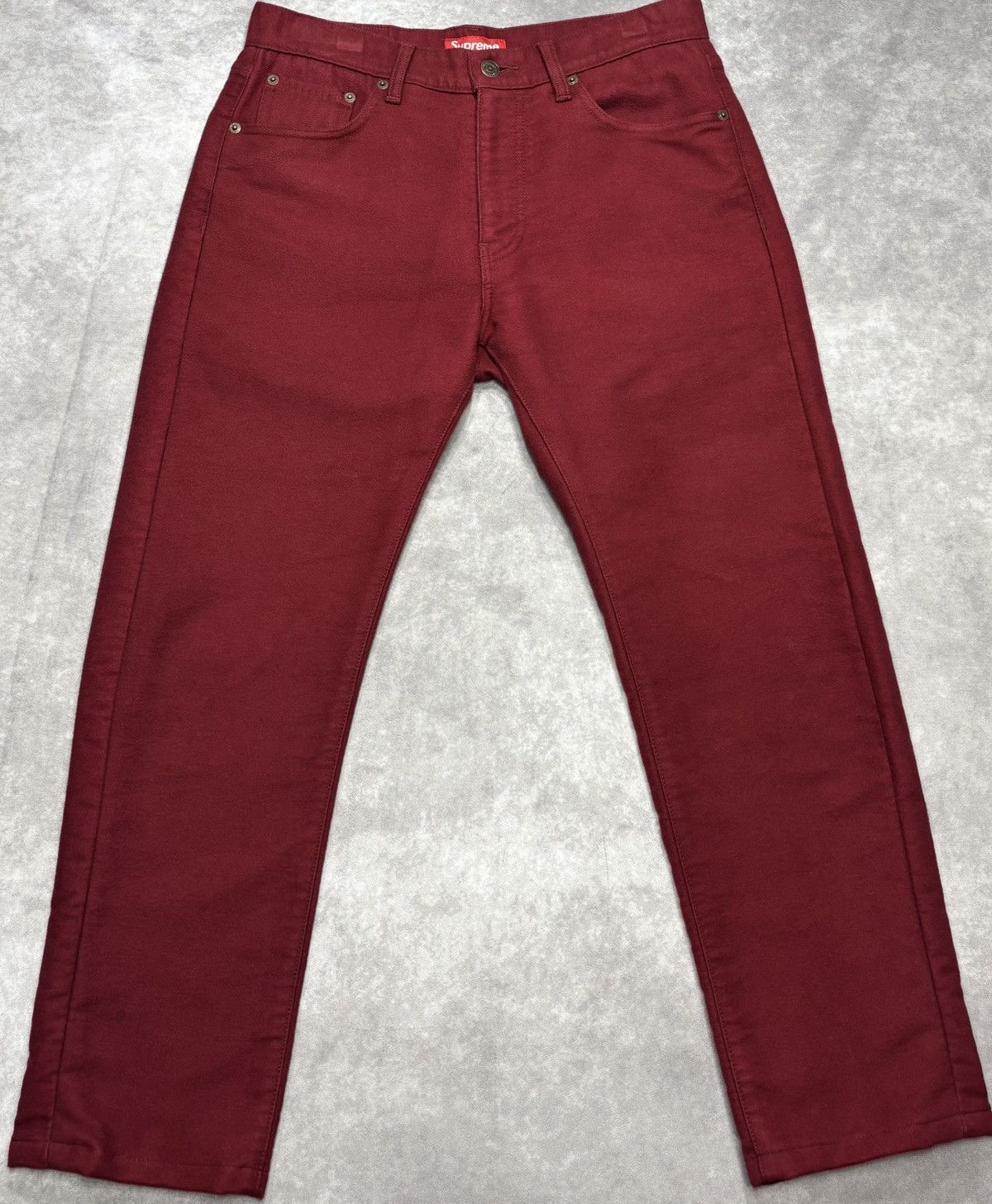 Levi's × Supreme Supreme Levi’s Moleskin 505 Jeans Burgundy (FW15) Size US 30 / EU 46 - 1 Thumbnail