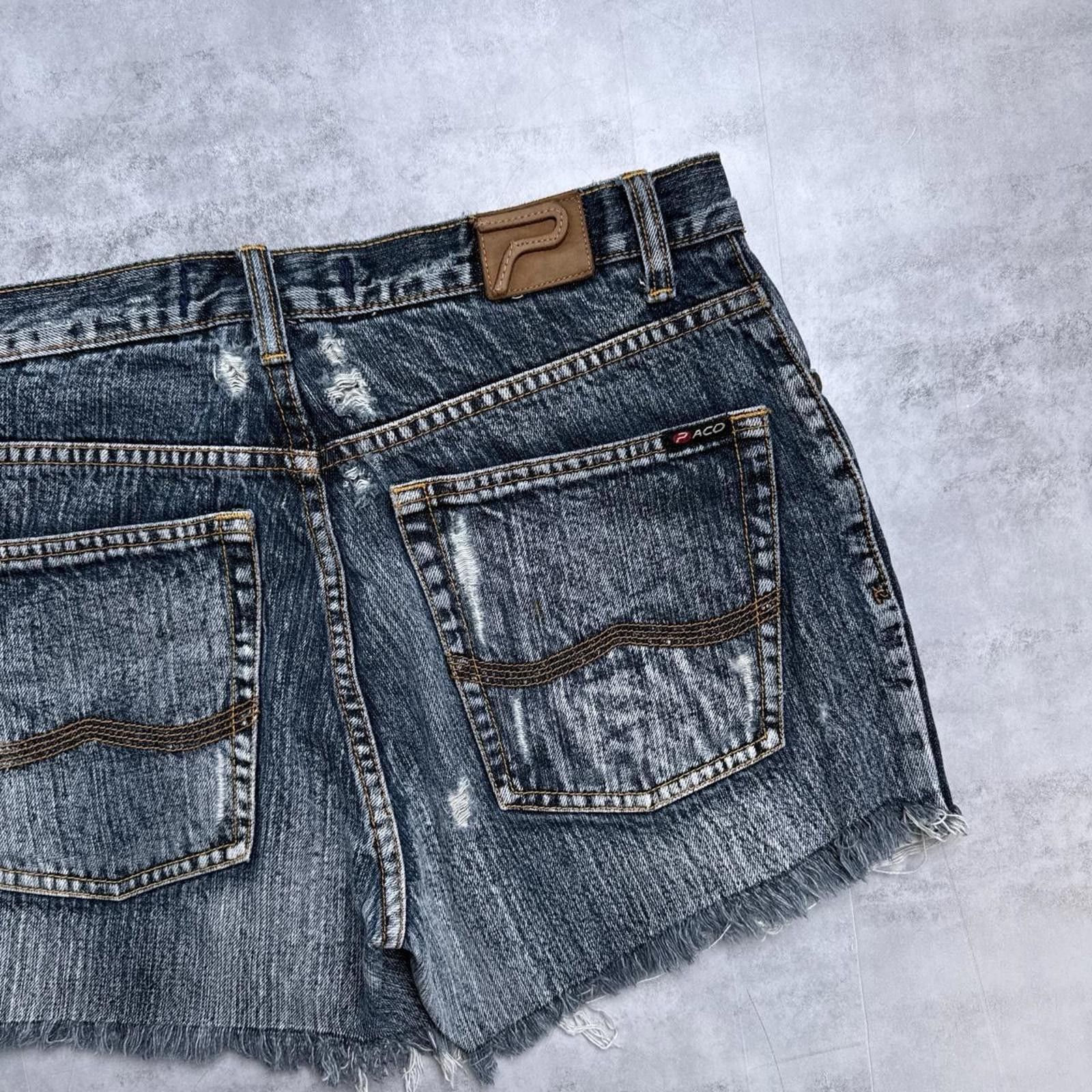 Pacsun Y2K Paco Jeans Engineer Fit 00s Denim navy shorts Size 24" / US 00 / IT 34 - 5 Thumbnail
