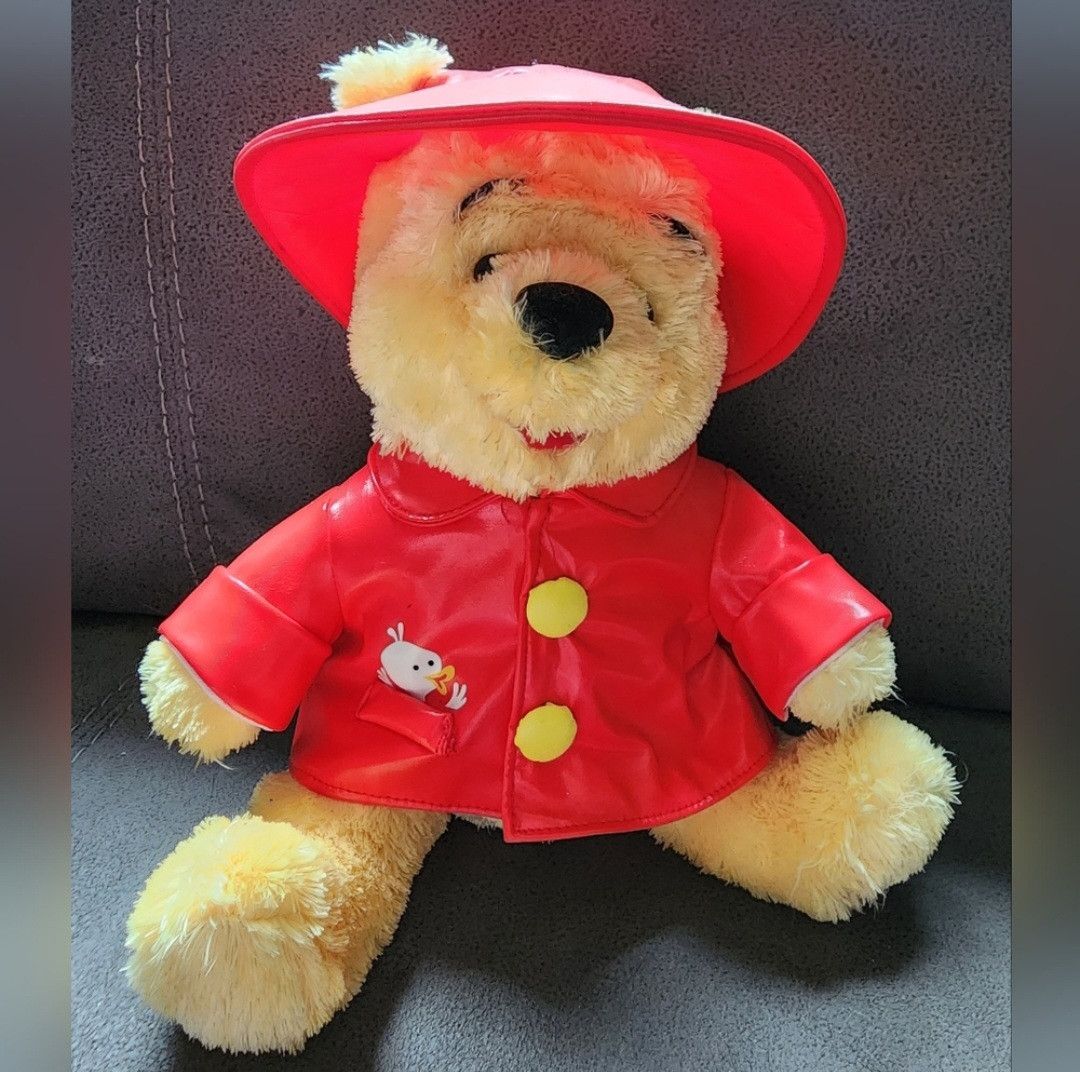 Disney NWT Disney Winnie The Pooh Rainshop Red Raincoat Plush Size ONE SIZE - 1 Thumbnail