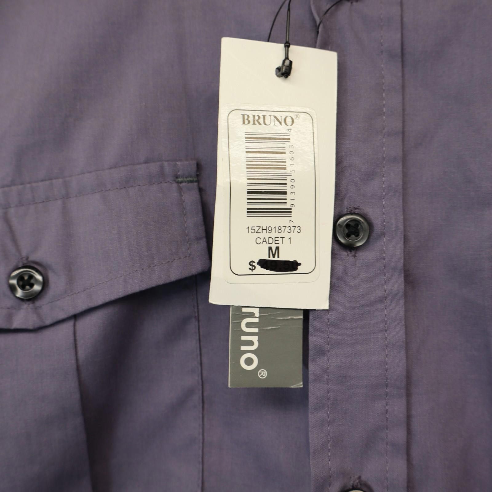 Brunello Cucinelli Bruno Dress Shirt Purple Long Button Med Men new defect Size 38R - 2 Thumbnail