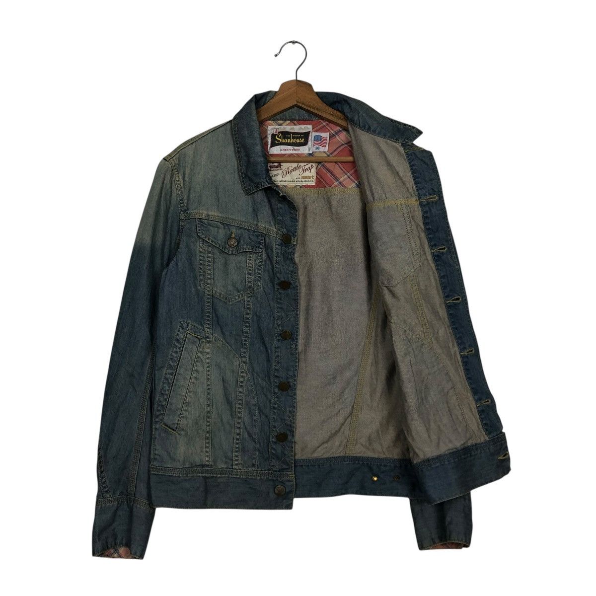 Vintage 🔥VINTAGE TRUCKER DENIM BIKER JACKET SHANHOUSE USA Size US M / EU 48-50 / 2 - 13 Thumbnail