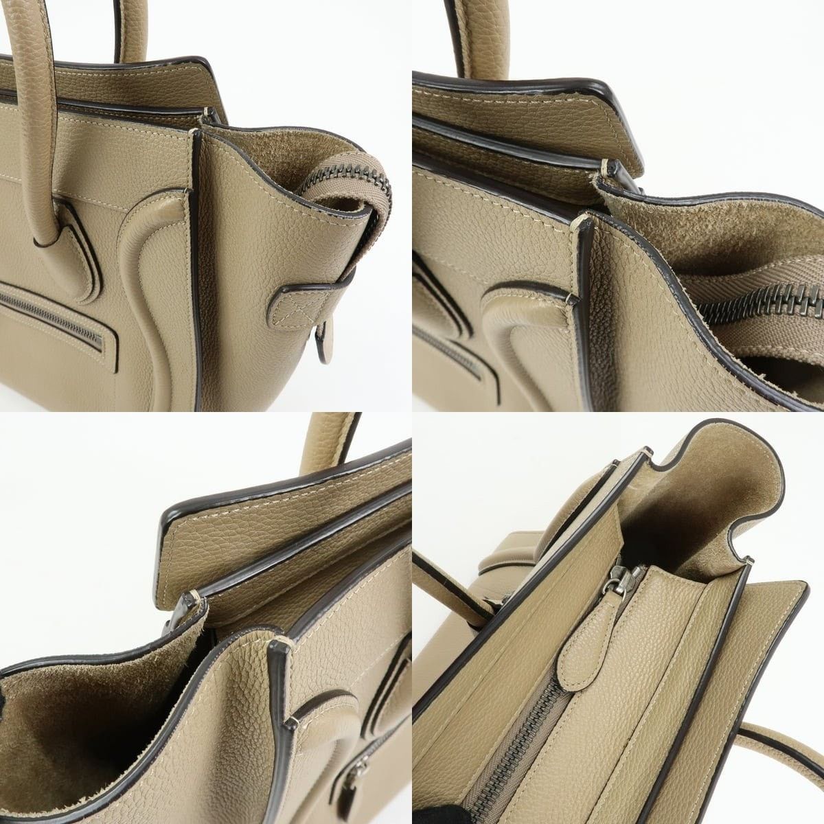 Celine Celine Luggage Mini Calfskin Tote Beige Size ONE SIZE - 6 Thumbnail