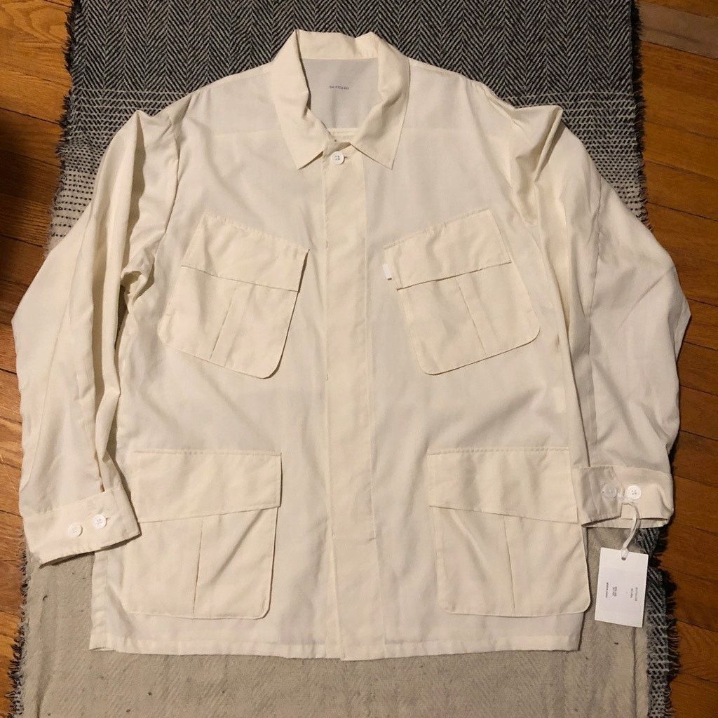 Japanese Brand S H SHIRTS Fatigue Shirt - Natural Wool Silk - L NWT $875 Size US L / EU 52-54 / 3 - 2 Thumbnail