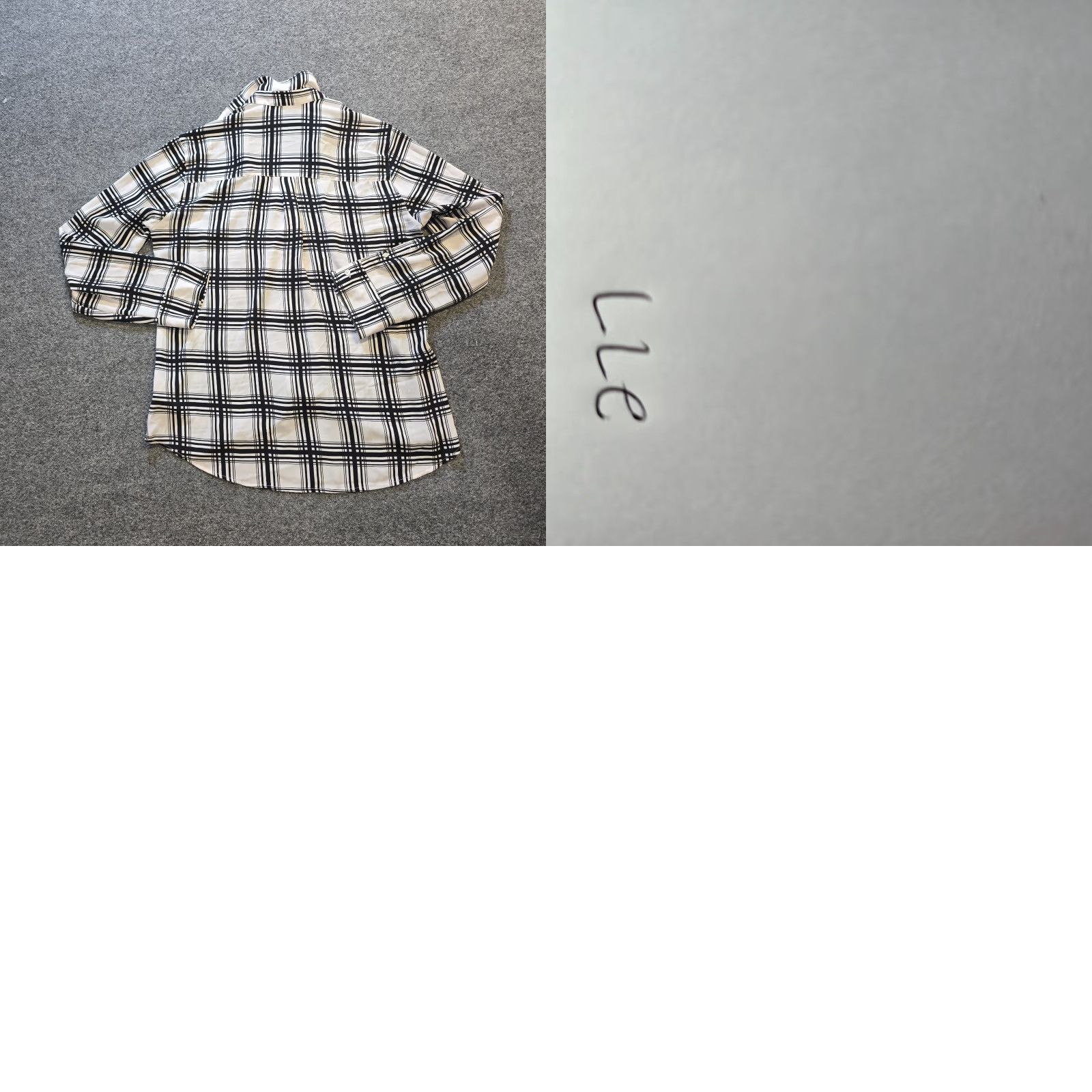 Express Express Blouse Womens Size L Black Plaid Portofino Sheer Button Career Casual Size L / US 10 / IT 46 - 8 Thumbnail